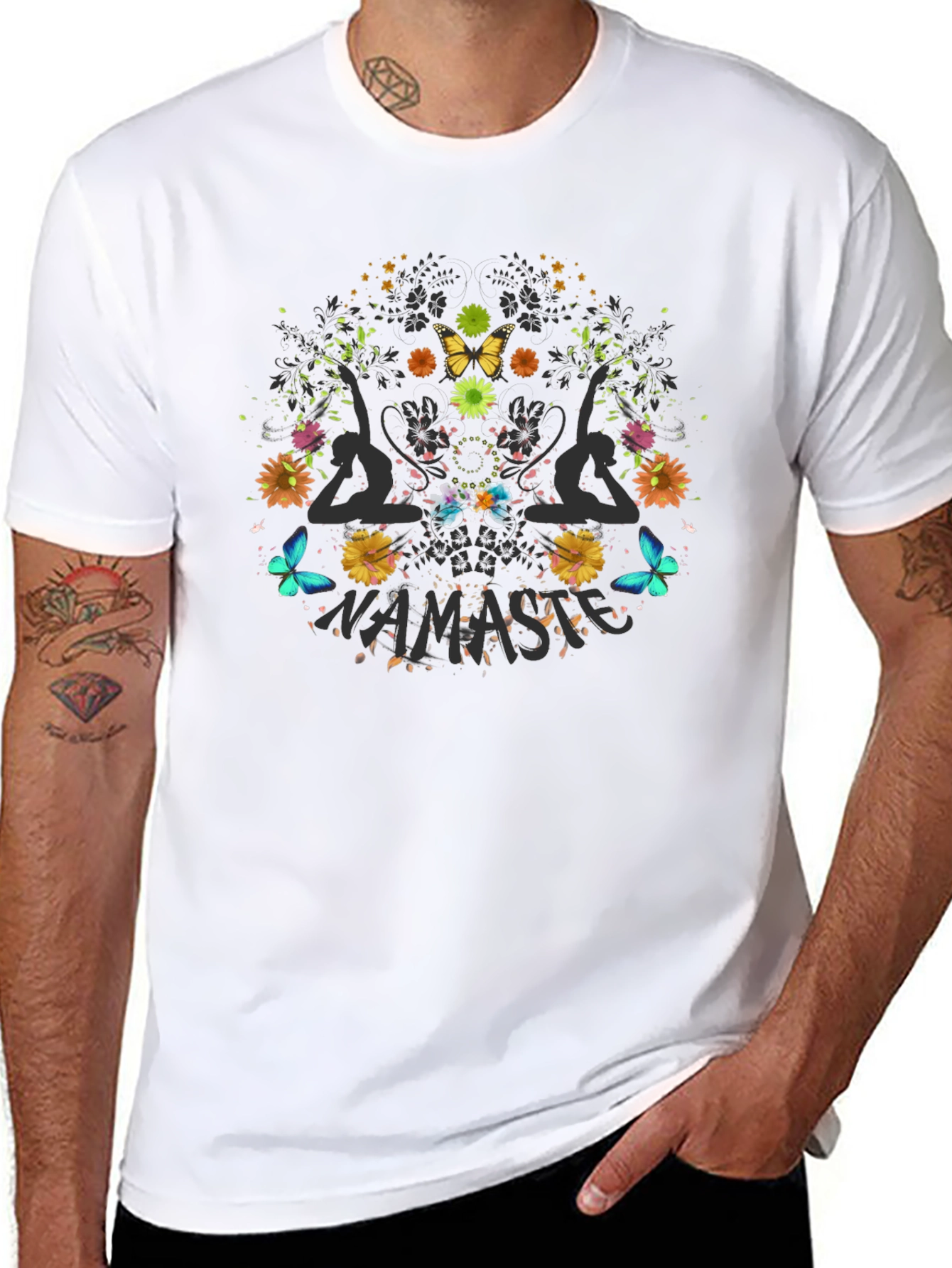 Namaste Yoga Graphic Black T-Shirt