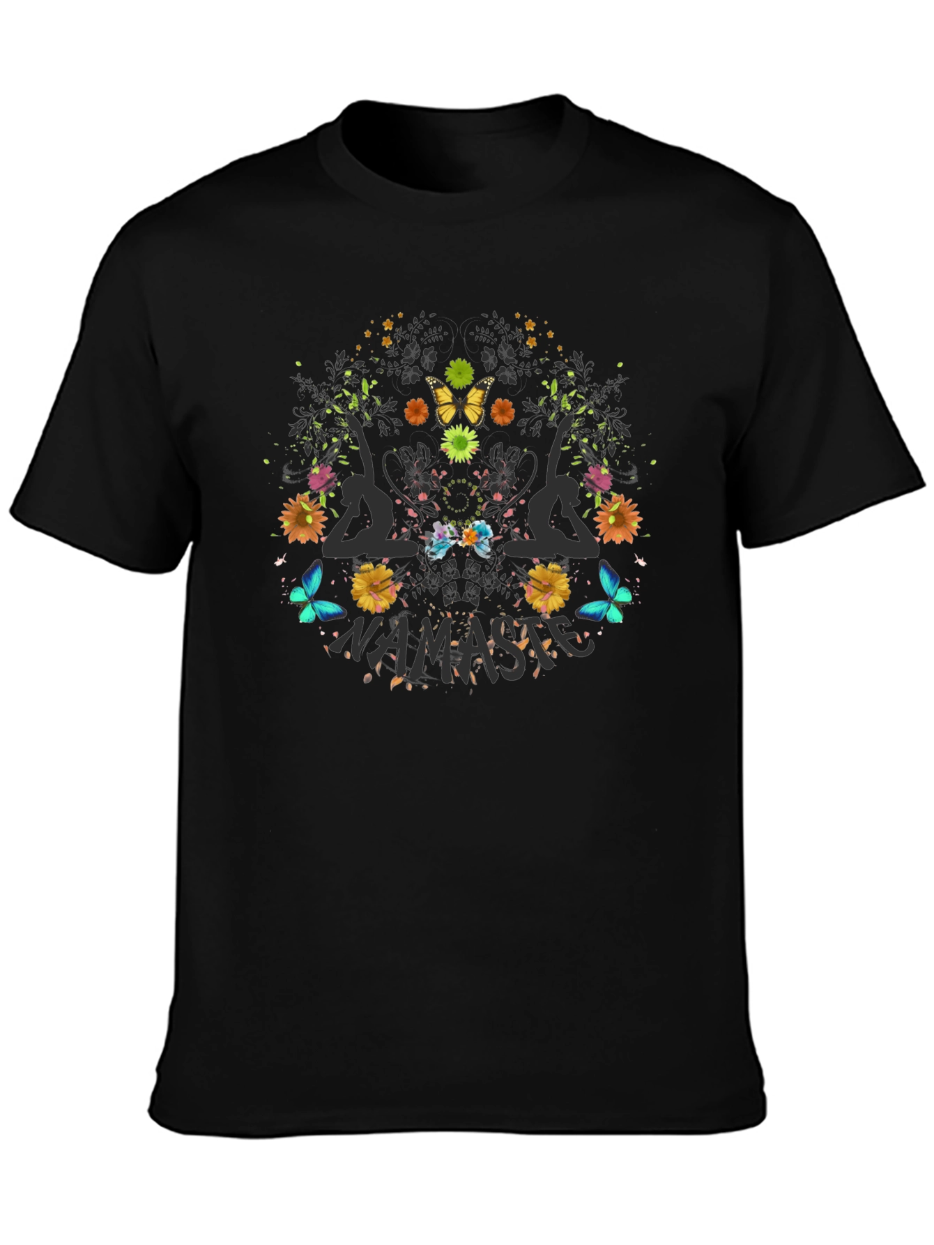 Namaste Yoga Graphic Black T-Shirt