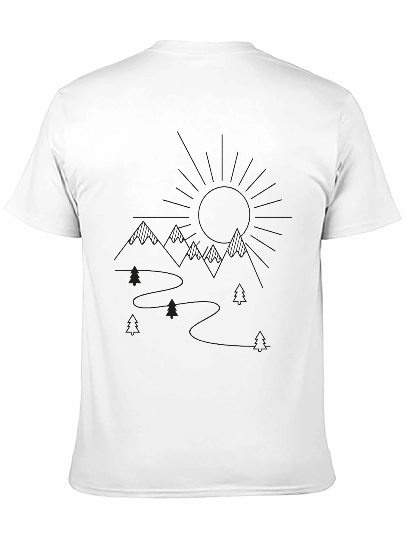 Mountain Trail Graphic Tee - Black Unisex Shirt