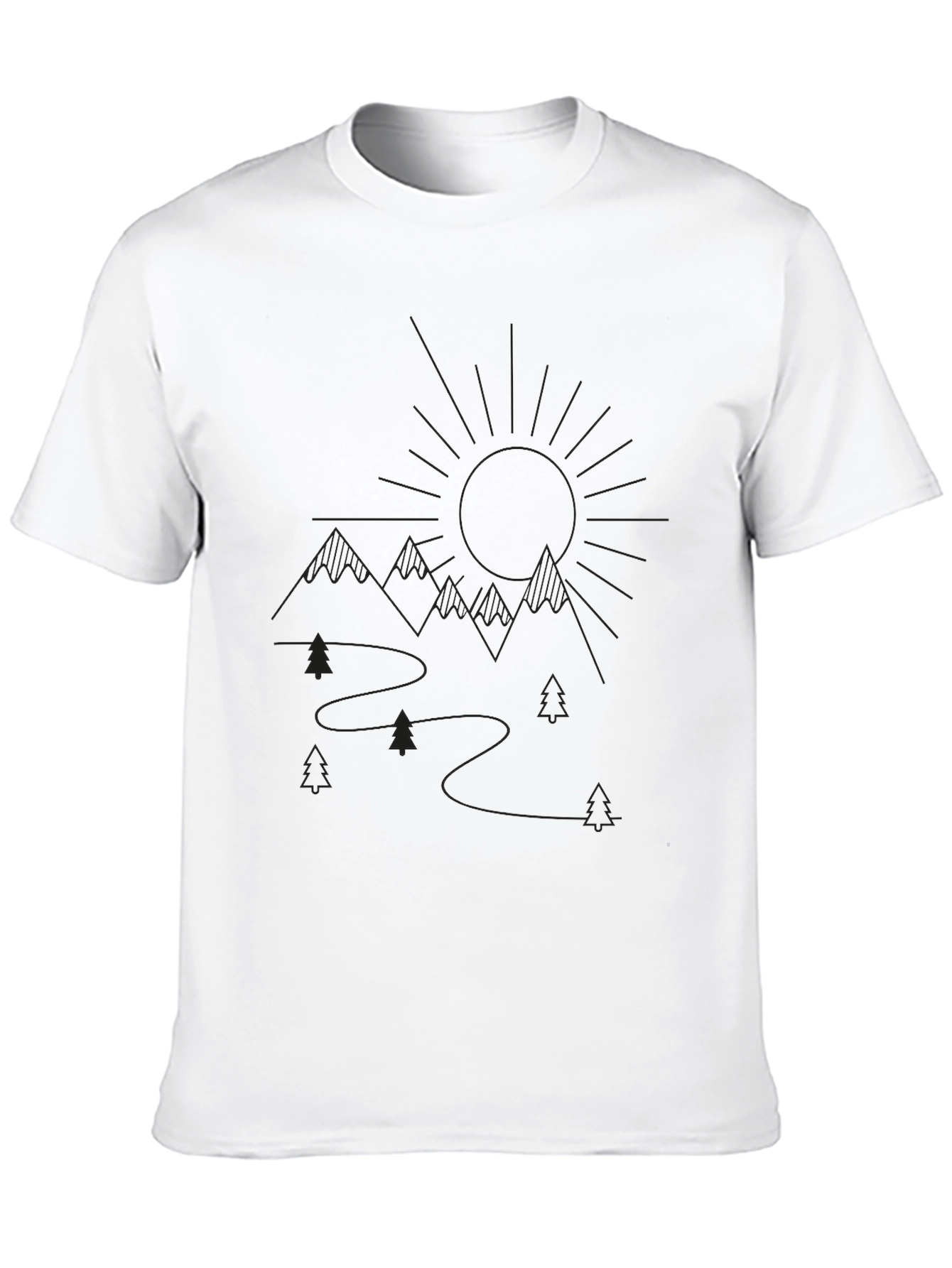 Mountain Trail Graphic Tee - Black Unisex Shirt