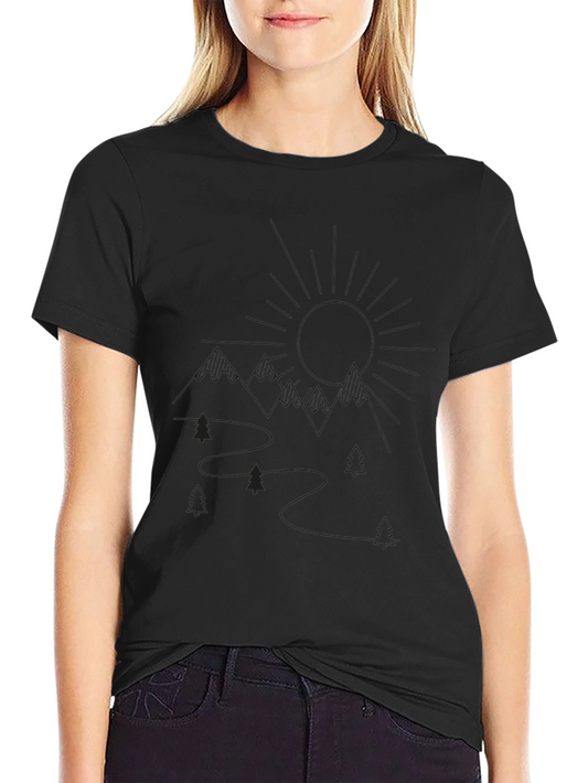 Mountain Trail Graphic Tee - Black Unisex Shirt