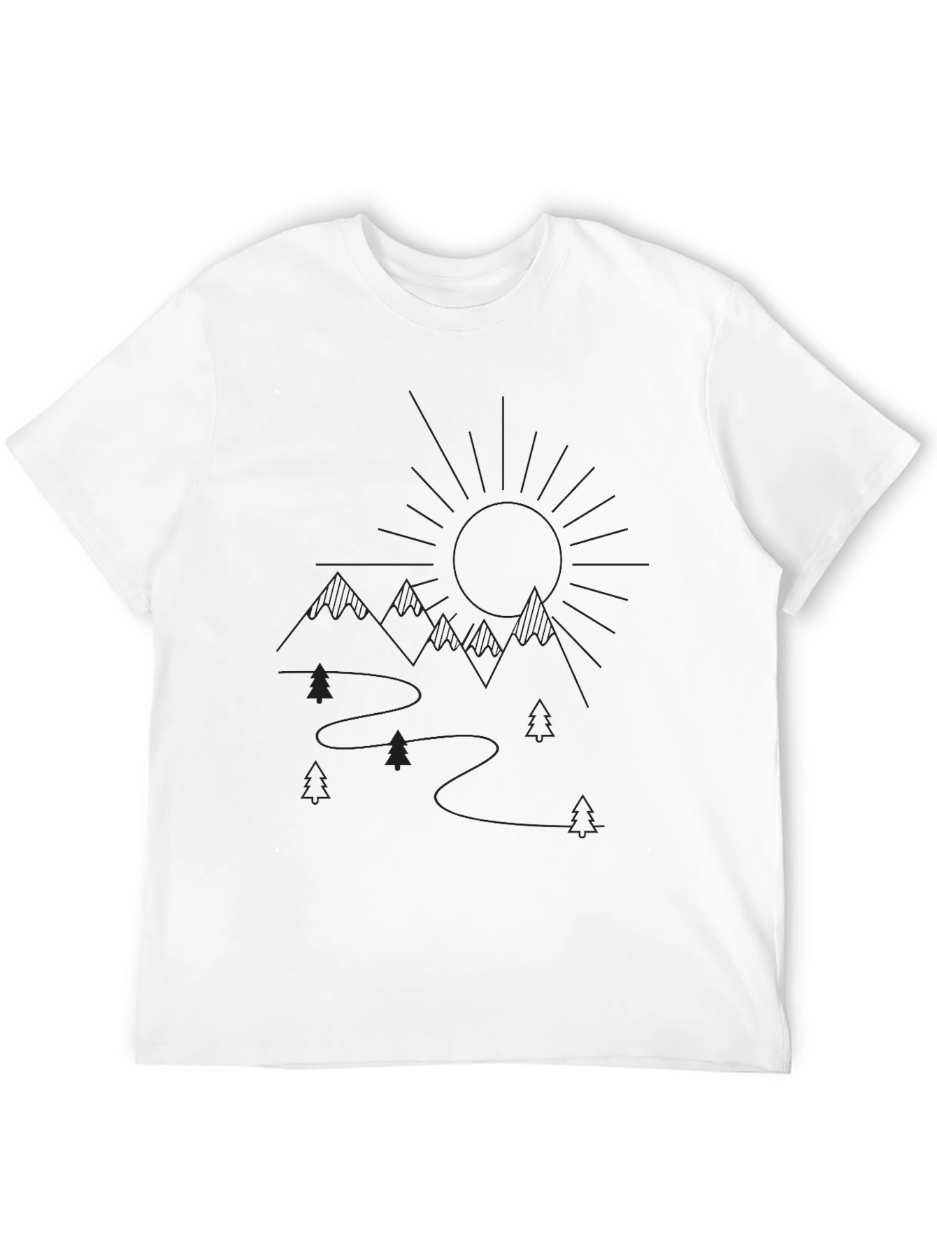 Mountain Trail Graphic Tee - Black Unisex Shirt