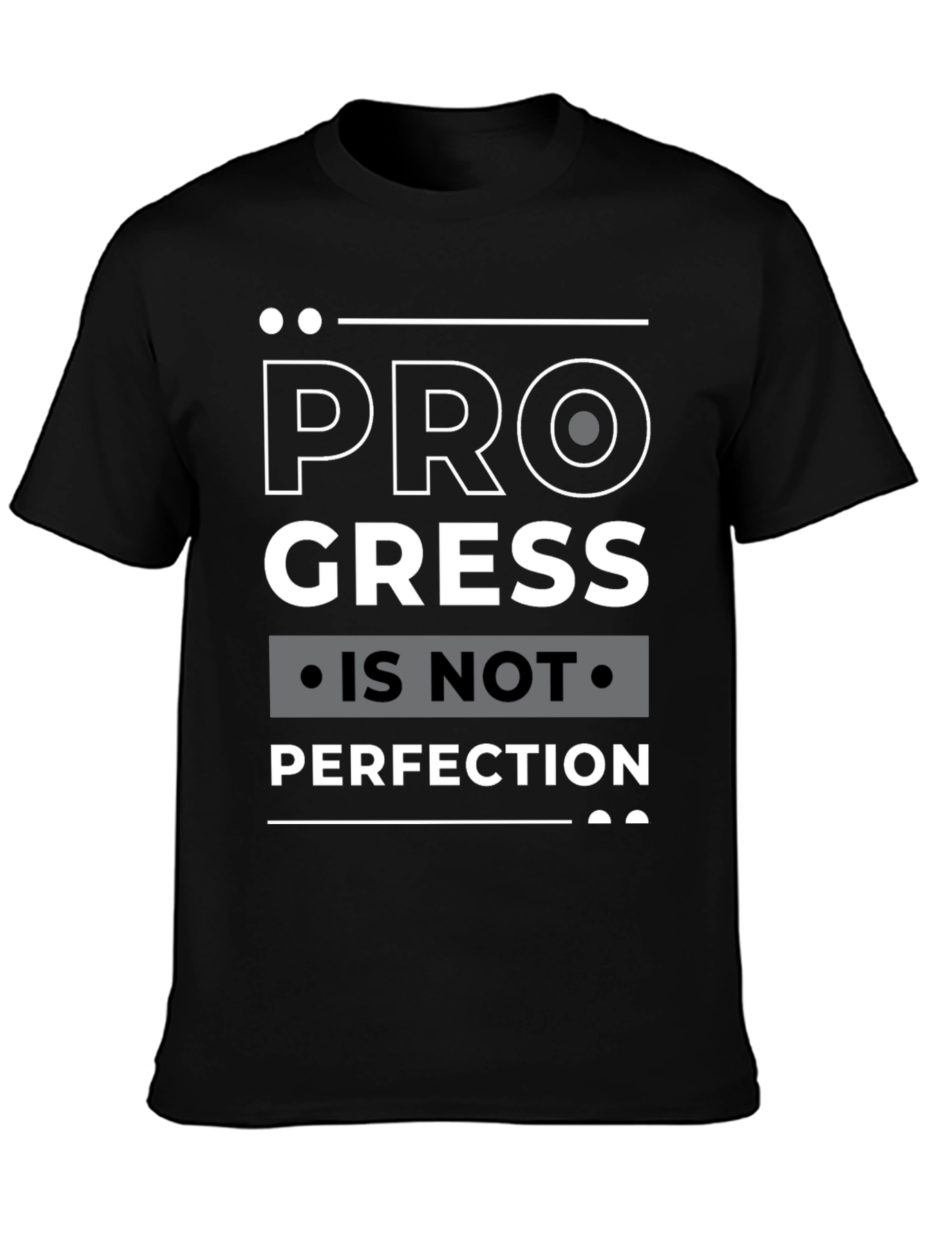 Progress Over Perfection Black Graphic Tee