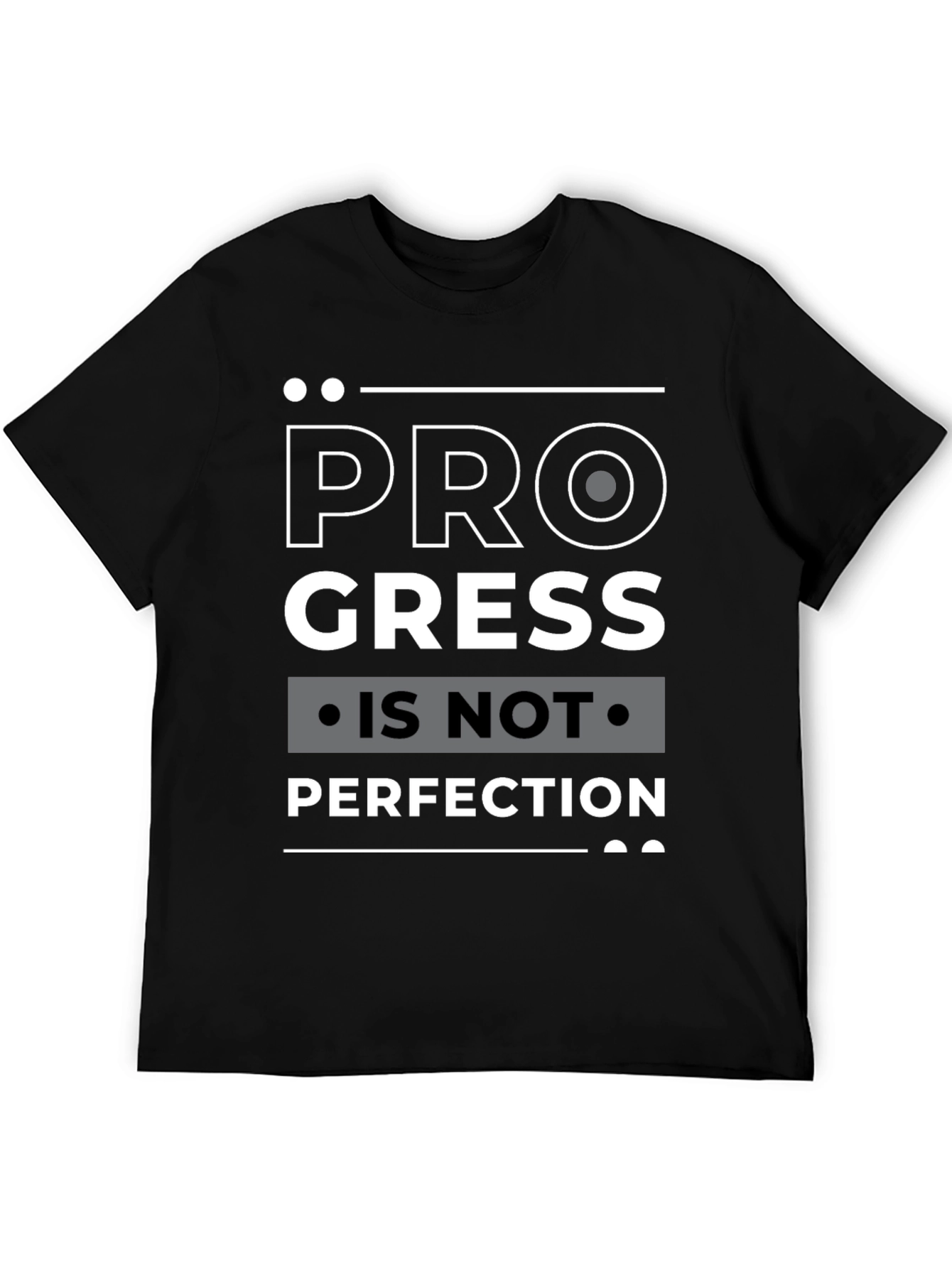 Progress Over Perfection Black Graphic Tee
