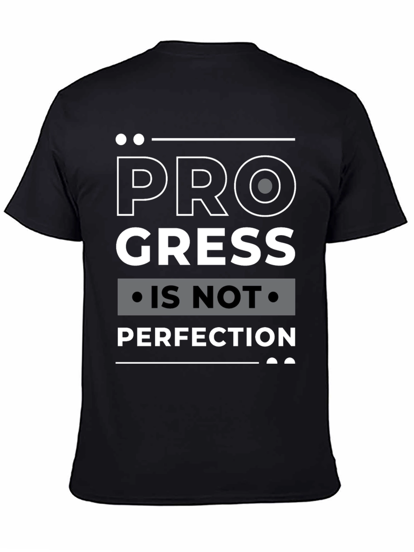 Progress Over Perfection Black Graphic Tee