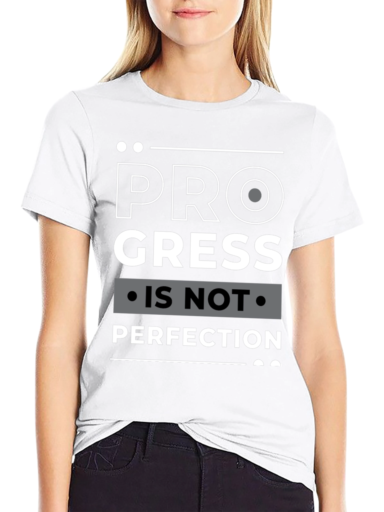 Progress Over Perfection Black Graphic Tee