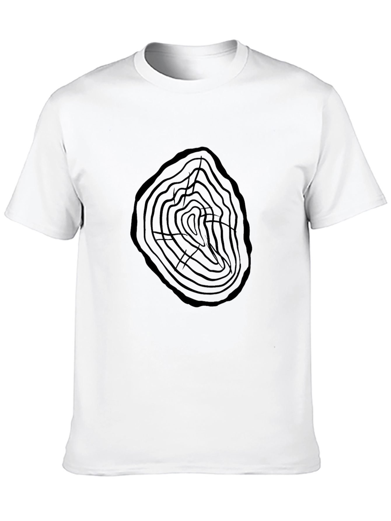Tree Ring Graphic Tee - Black Cotton Casual Shirt