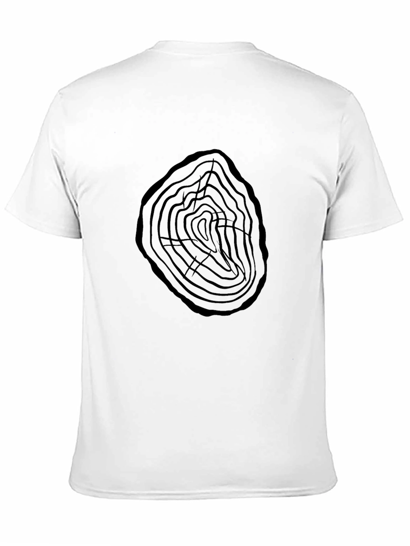 Tree Ring Graphic Tee - Black Cotton Casual Shirt