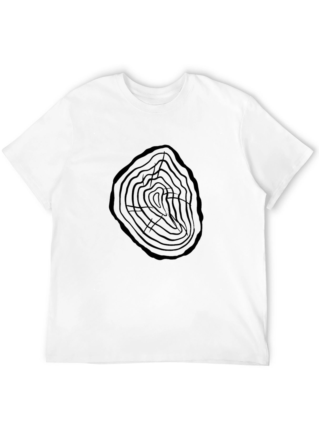 Tree Ring Graphic Tee - Black Cotton Casual Shirt
