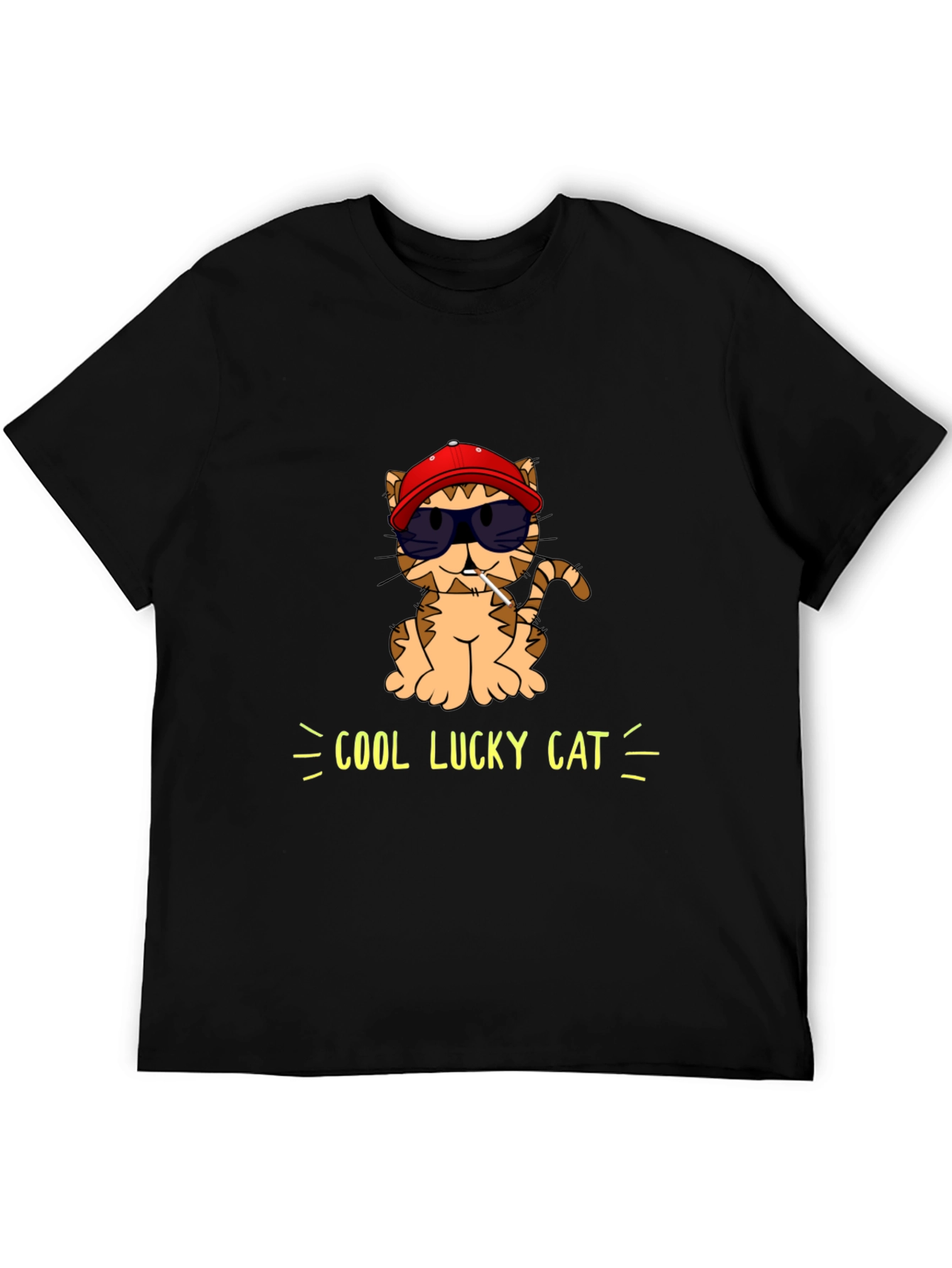 Cool Lucky Cat Graphic T-Shirt