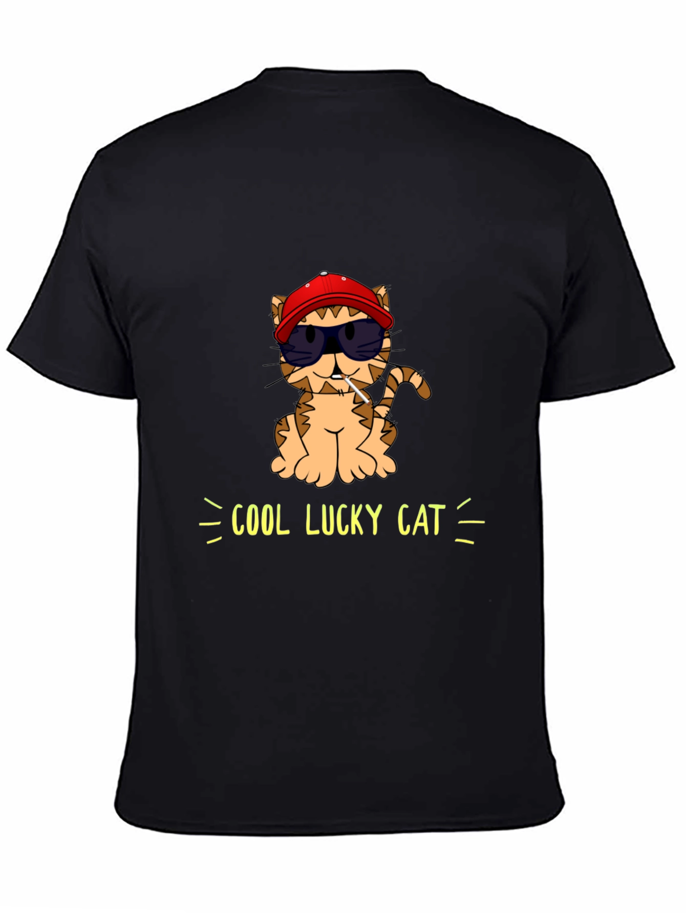 Cool Lucky Cat Graphic T-Shirt