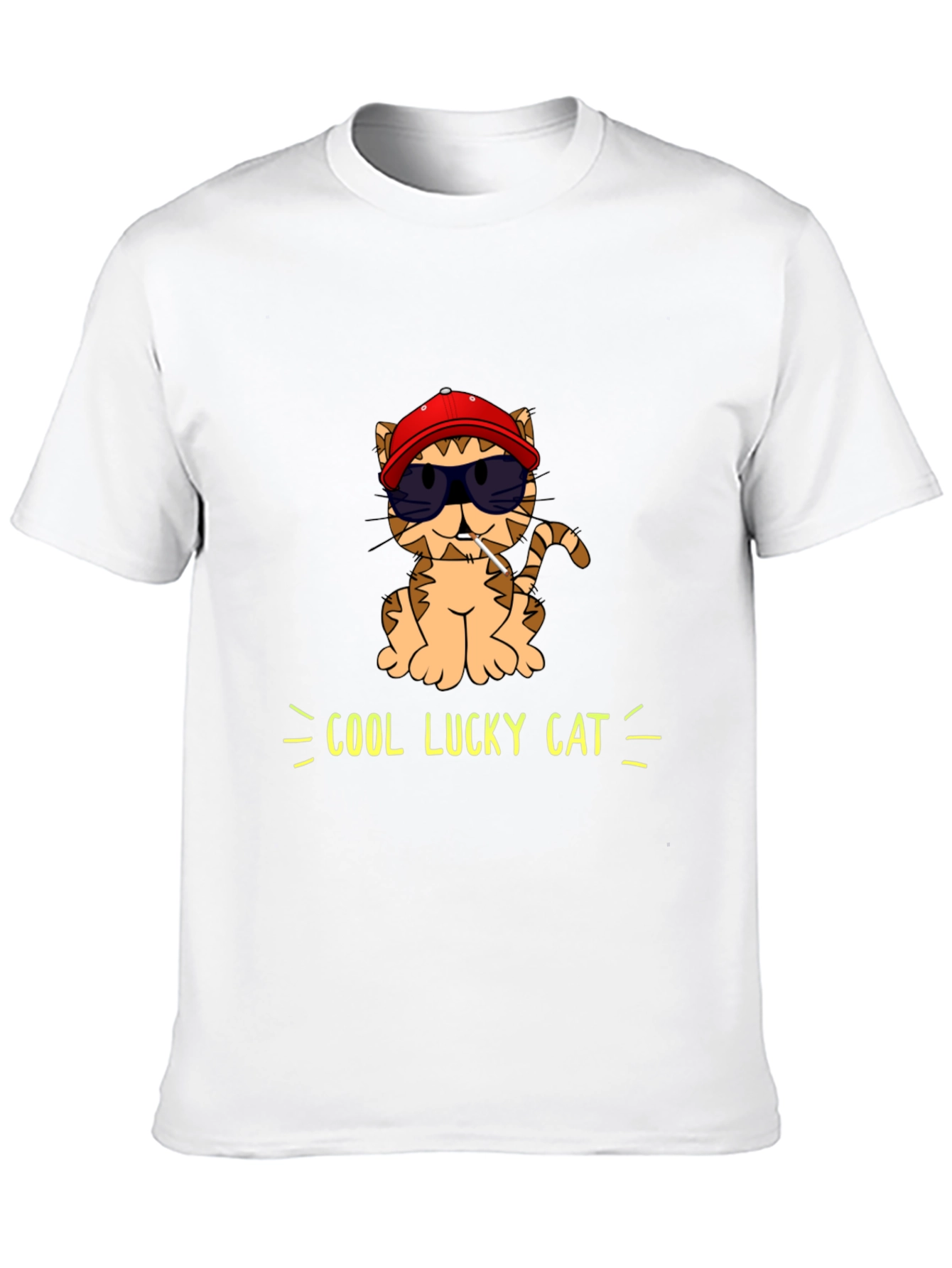 Cool Lucky Cat Graphic T-Shirt