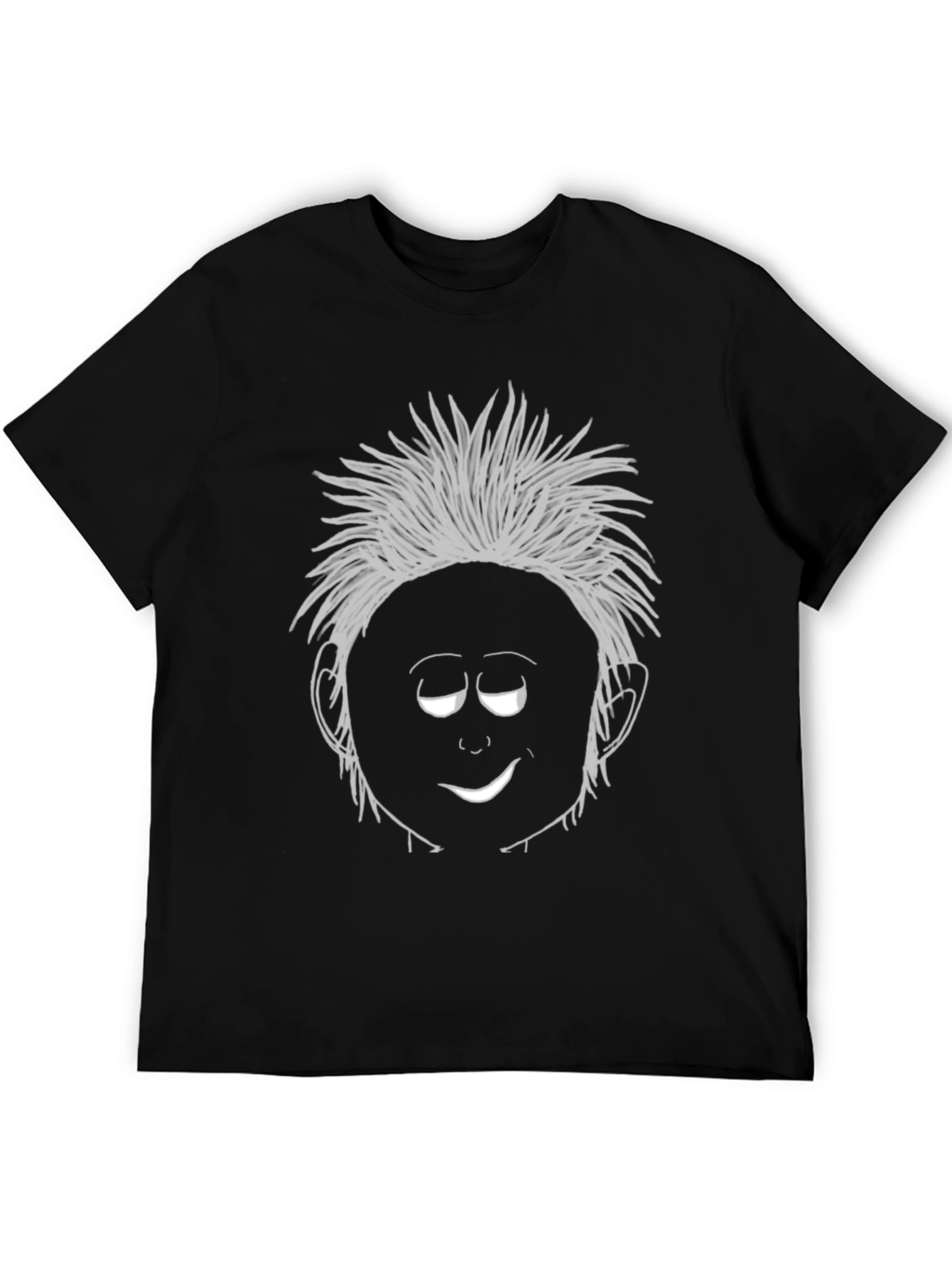 Funny Cartoon Face Graphic T-Shirt - Mens Black Tee