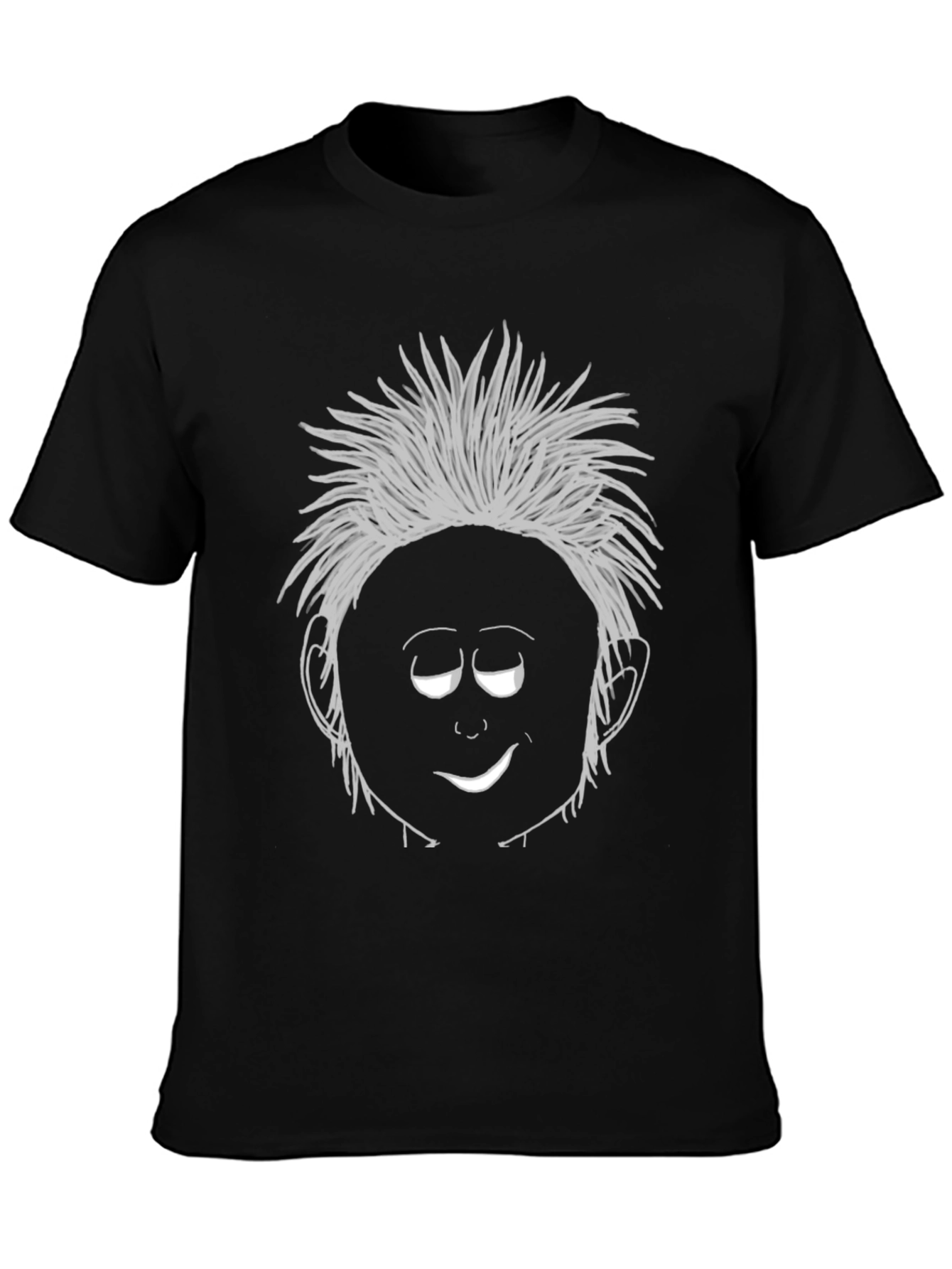 Funny Cartoon Face Graphic T-Shirt - Mens Black Tee