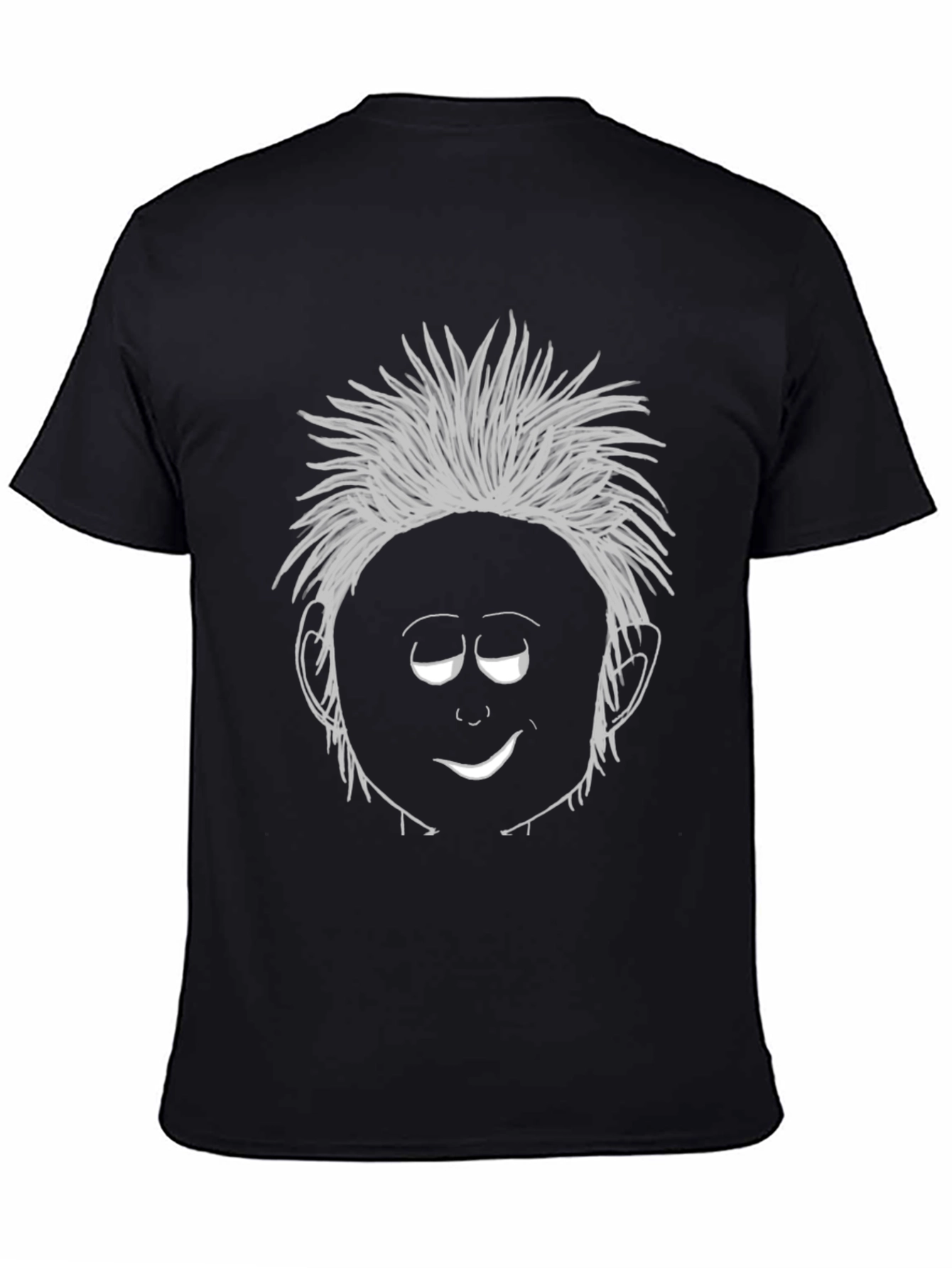 Funny Cartoon Face Graphic T-Shirt - Mens Black Tee