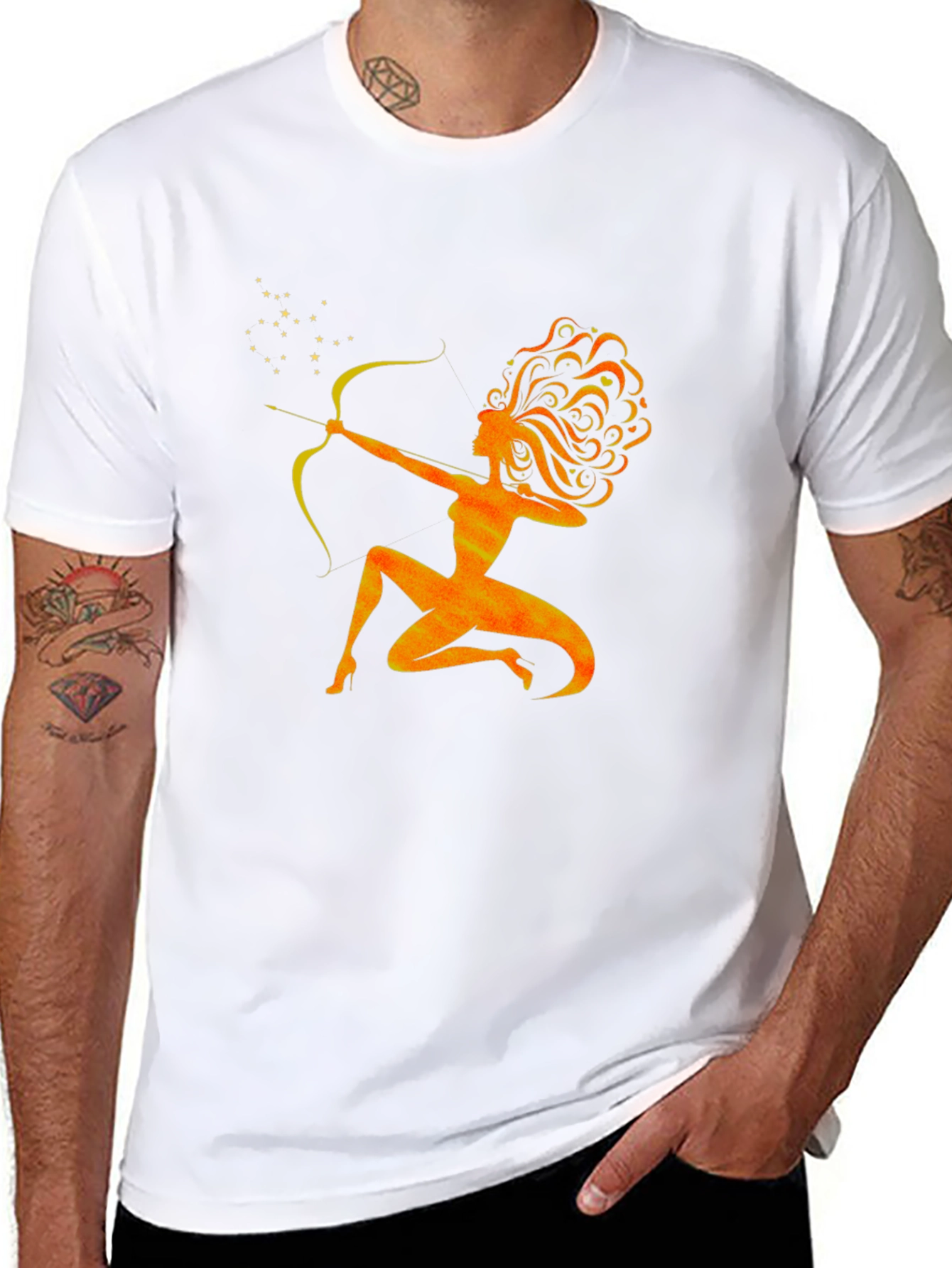 Sagittarius Woman Graphic Tee - Black Cotton Shirt
