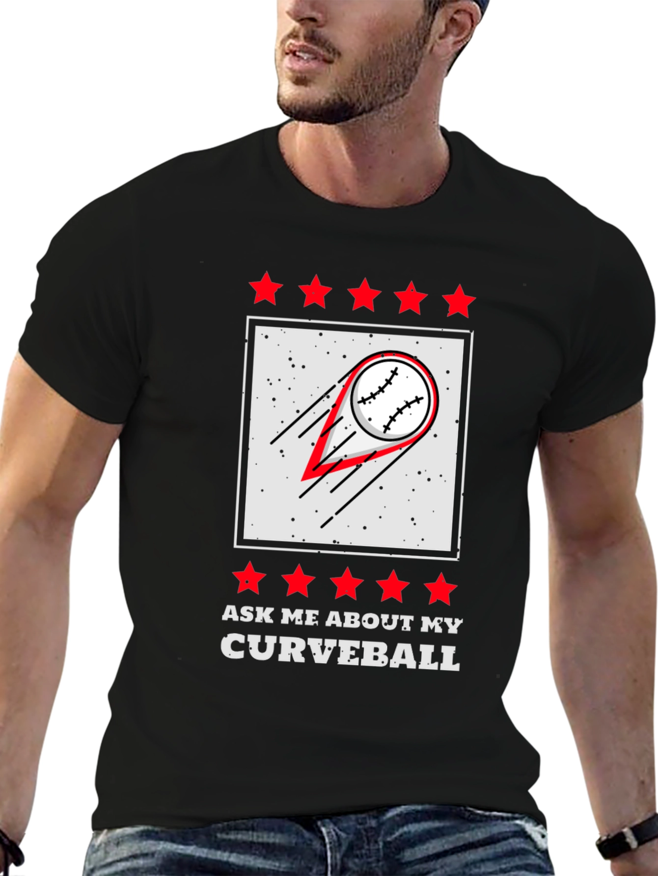 Curveball Baseball Graphic T-Shirt