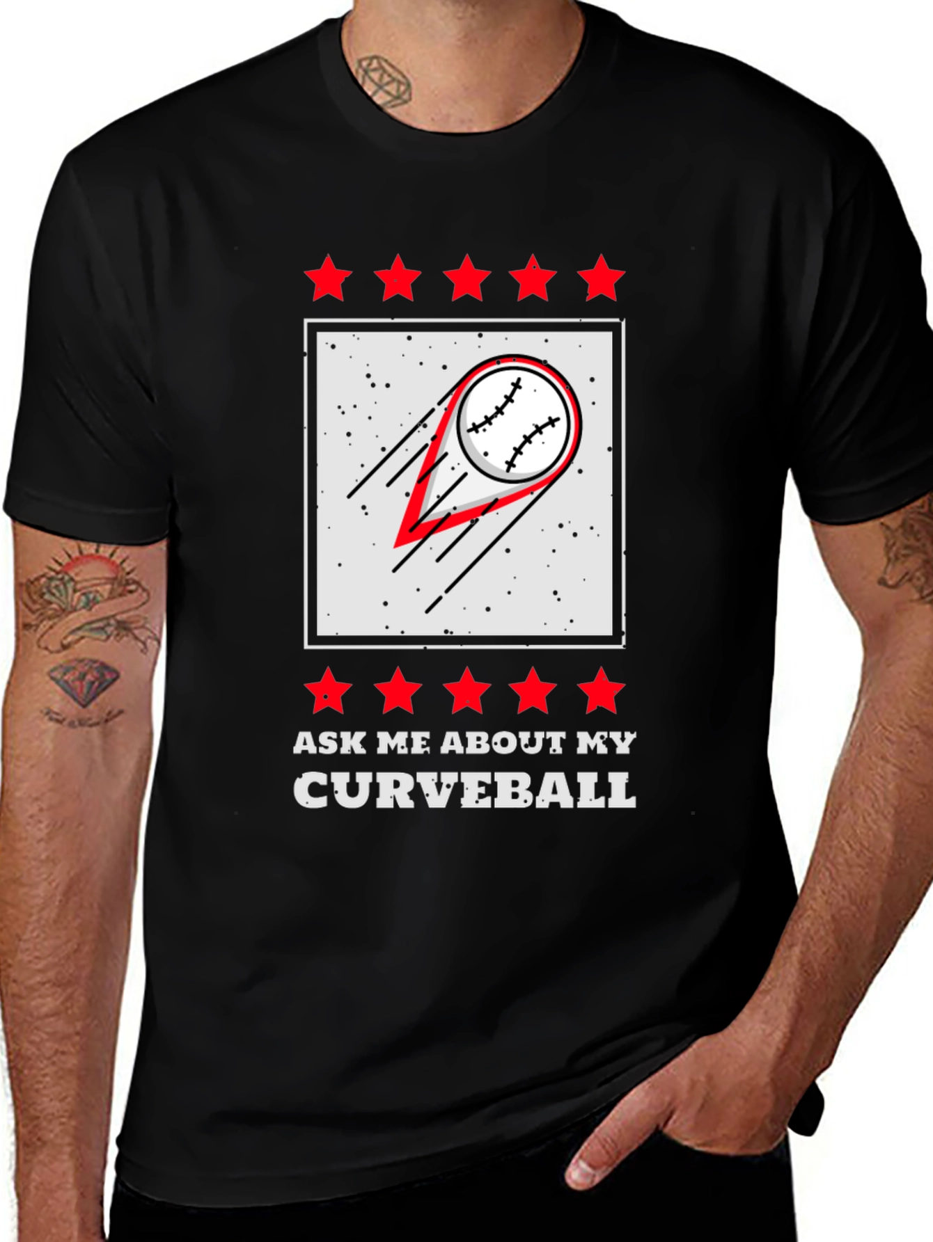 Curveball Baseball Graphic T-Shirt