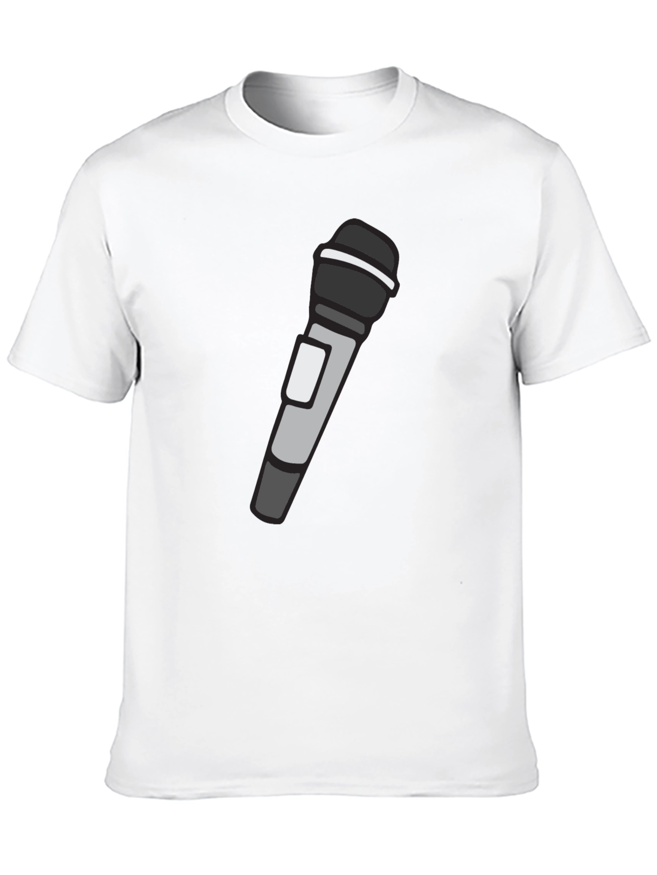 Microphone Graphic T-Shirt - Black Crew Neck Tee
