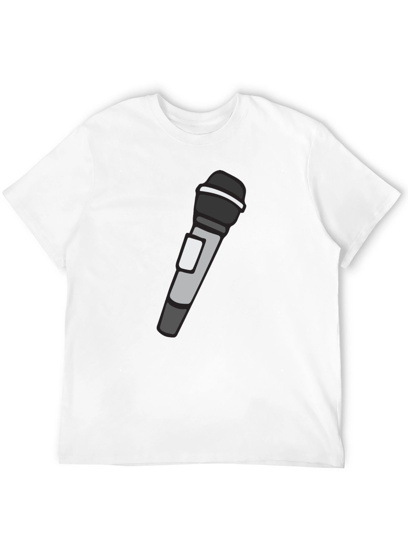 Microphone Graphic T-Shirt - Black Crew Neck Tee
