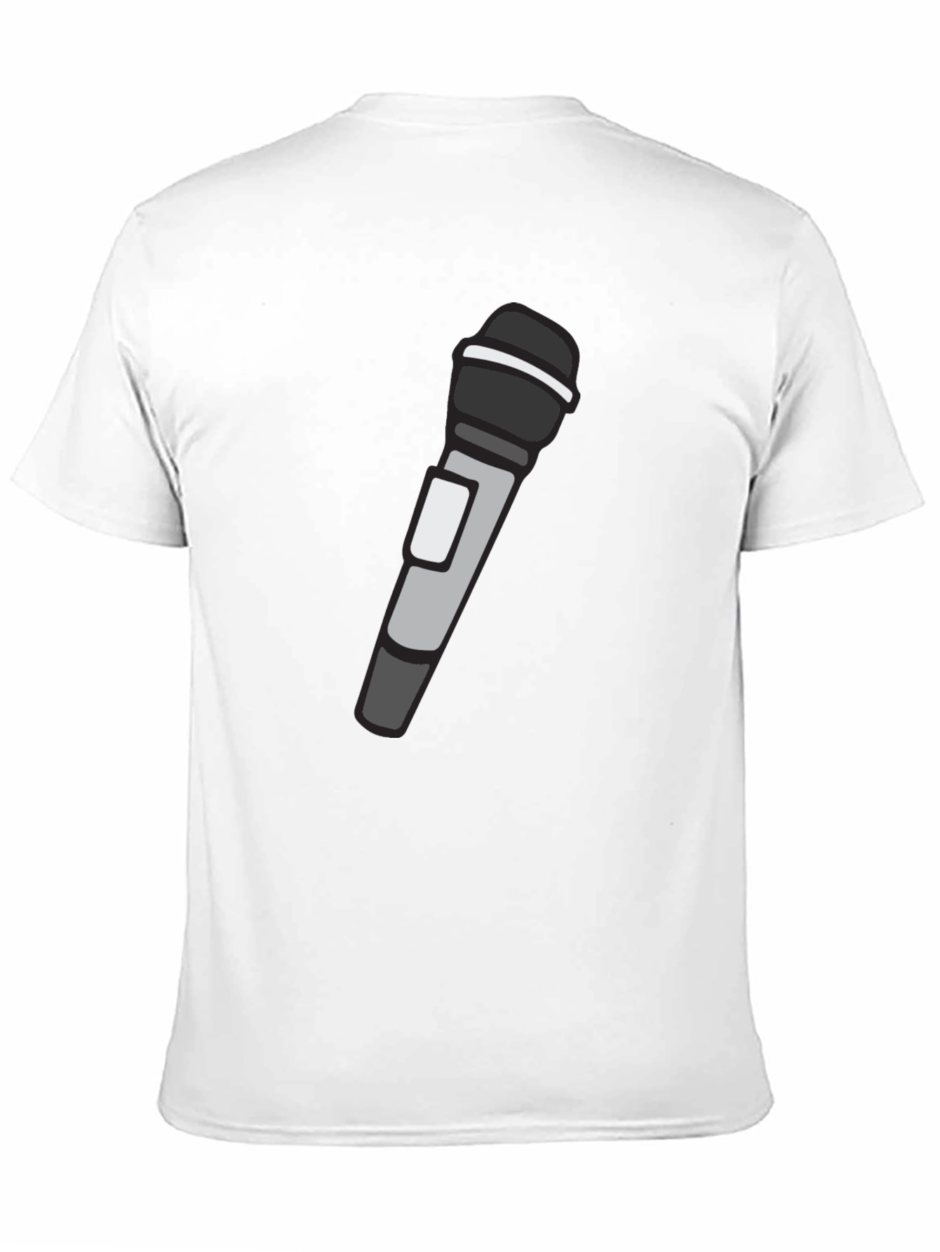 Microphone Graphic T-Shirt - Black Crew Neck Tee