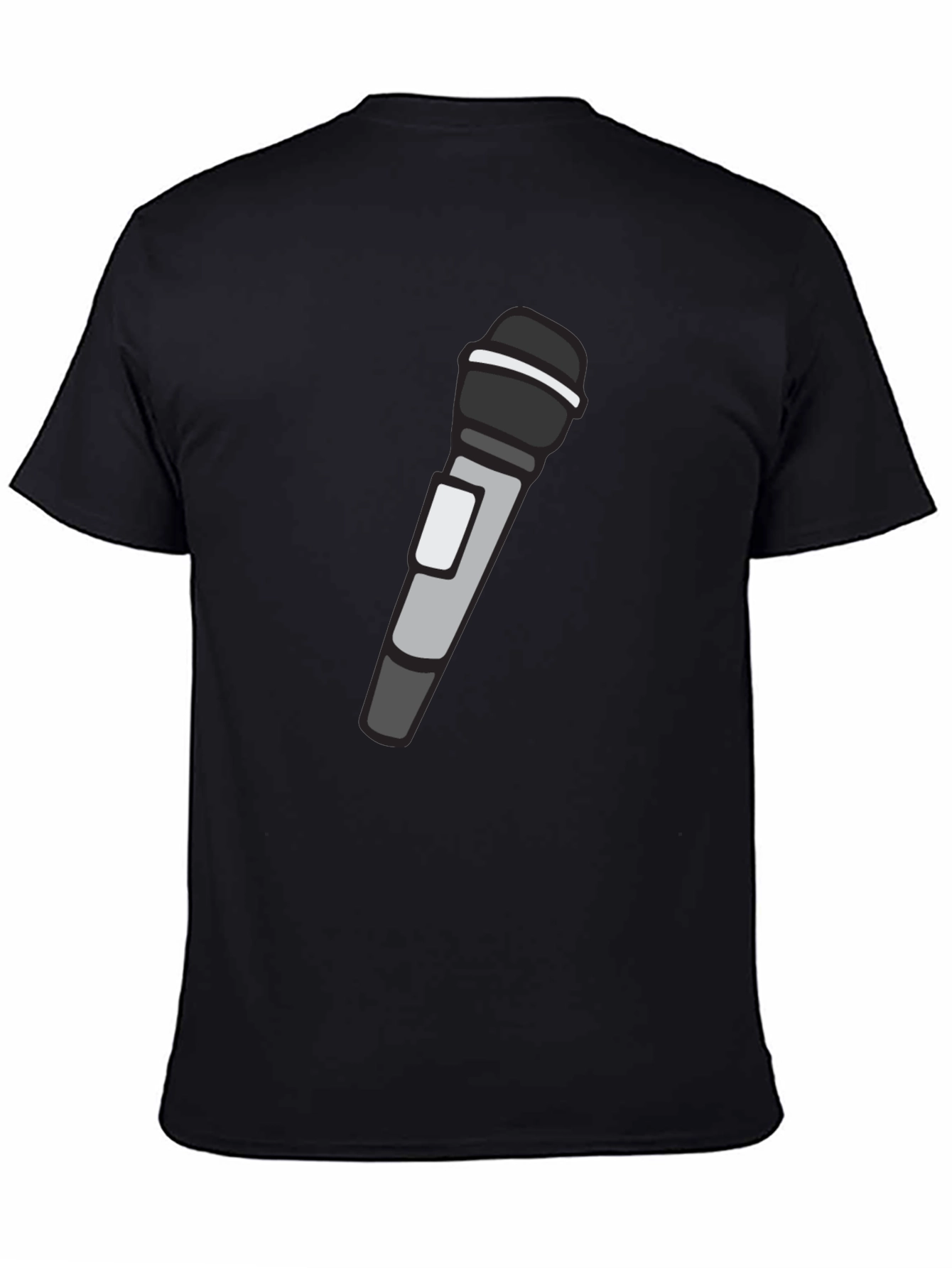 Microphone Graphic T-Shirt - Black Crew Neck Tee
