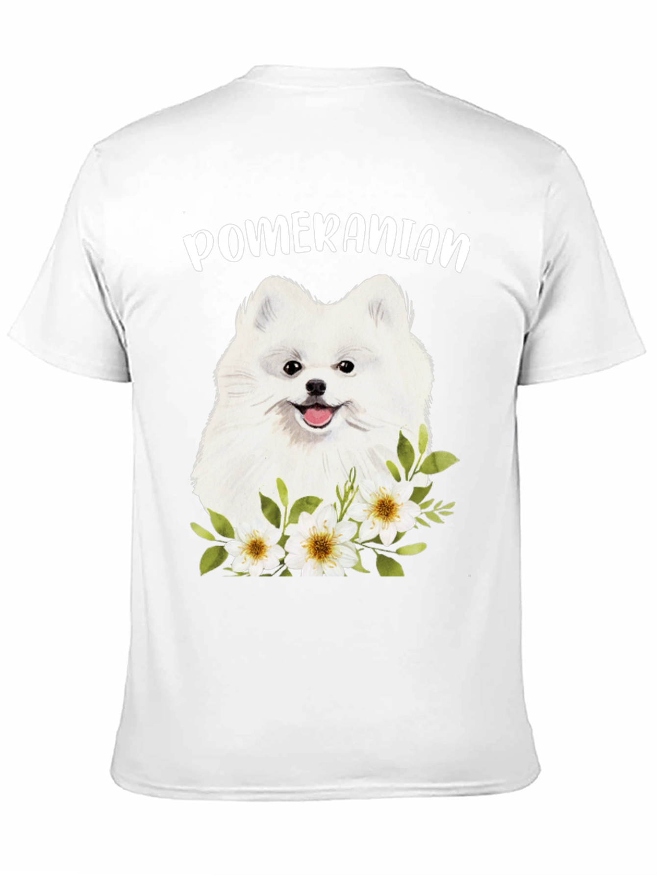 Pomeranian Dog Floral Graphic T-Shirt