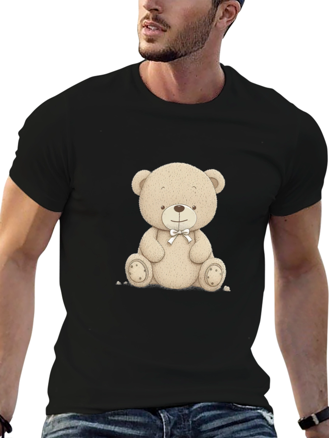Teddy Bear Graphic T-Shirt - Black