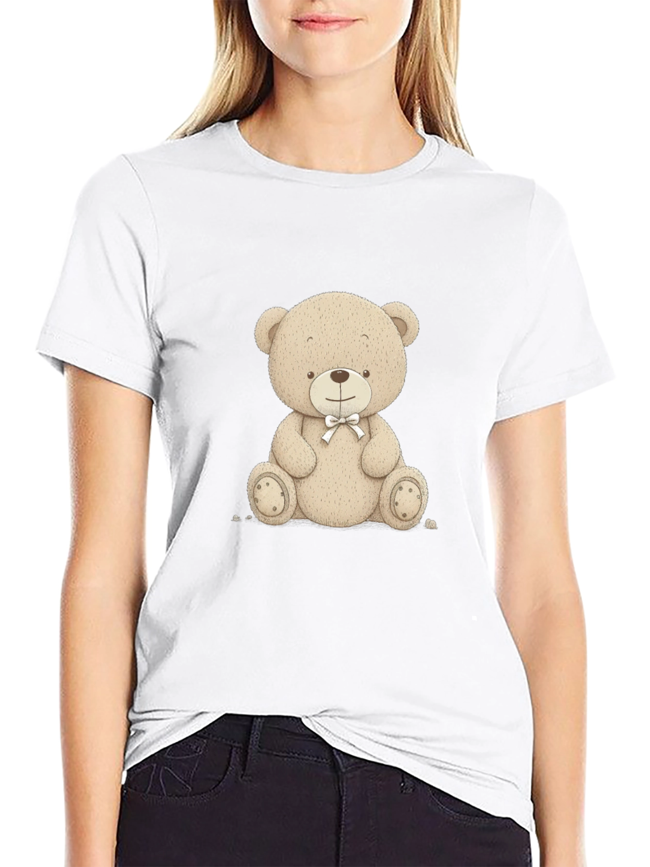 Teddy Bear Graphic T-Shirt - Black