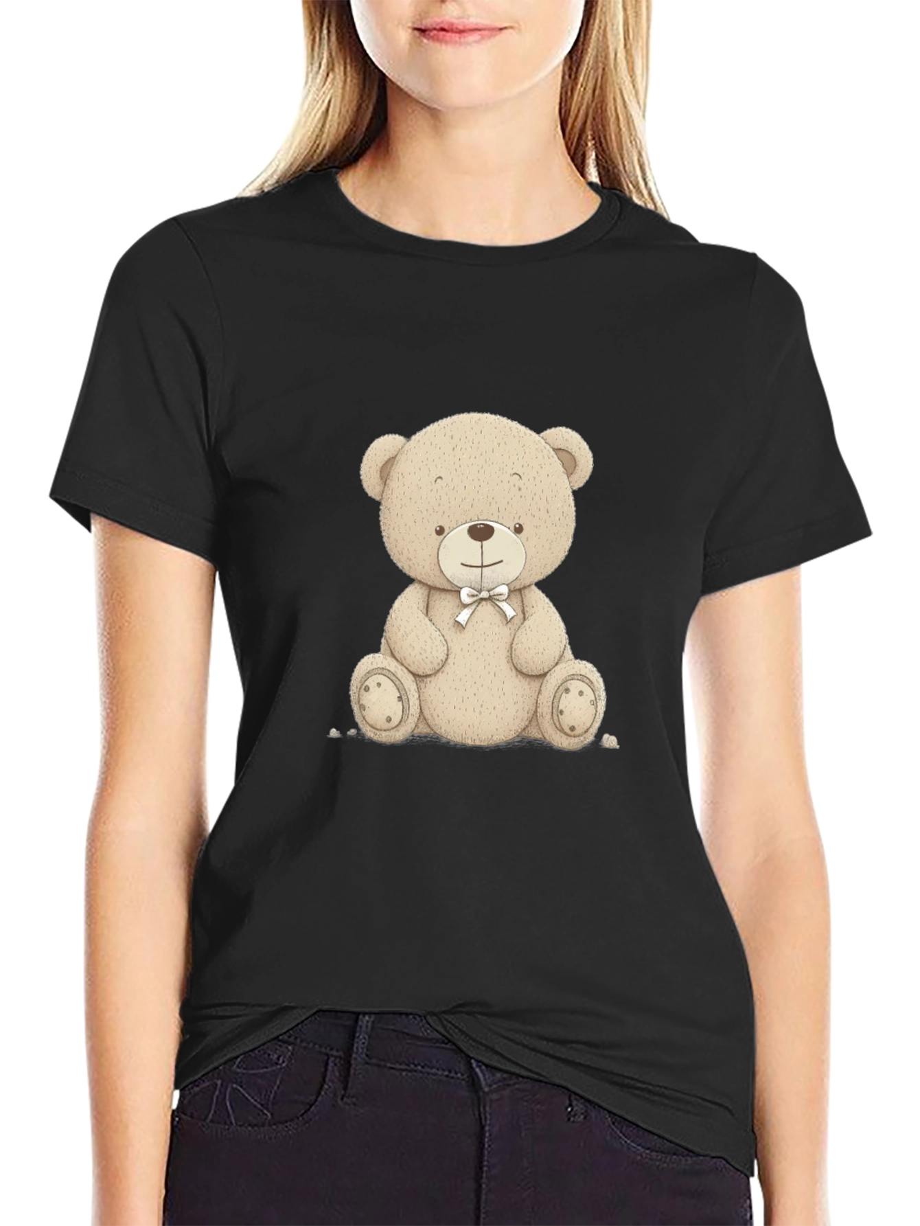 Teddy Bear Graphic T-Shirt - Black
