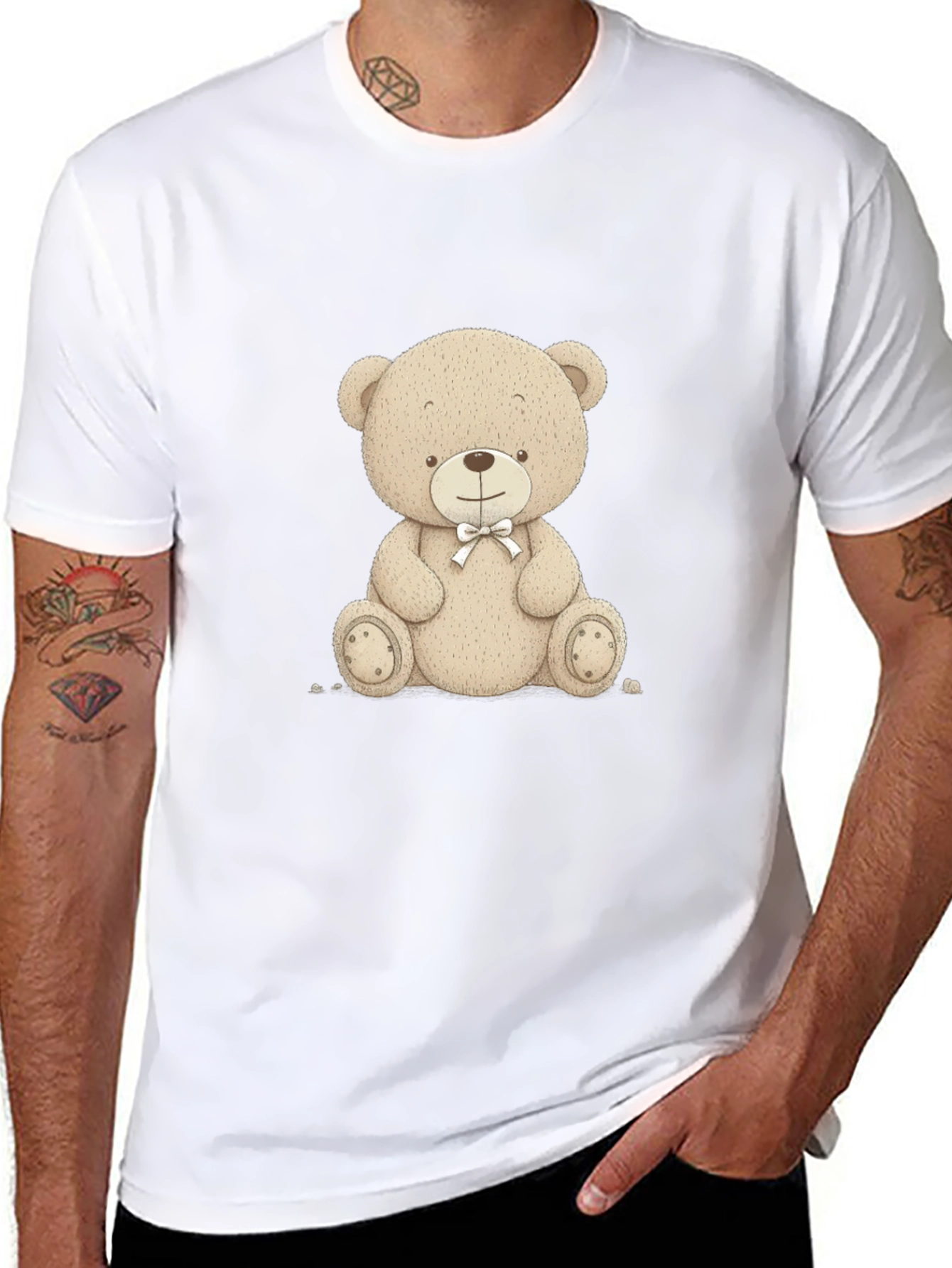 Teddy Bear Graphic T-Shirt - Black