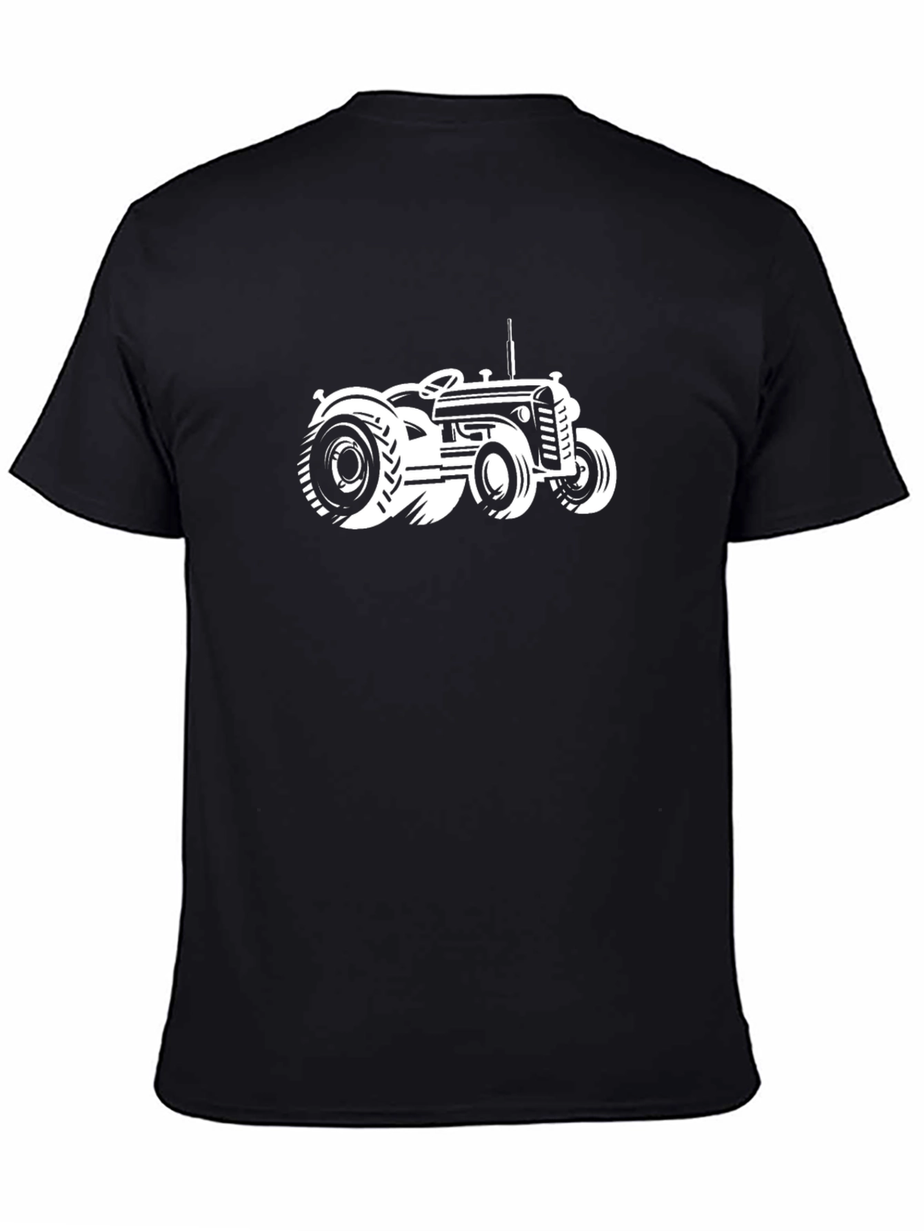 Classic Tractor Graphic Tee - Black Cotton