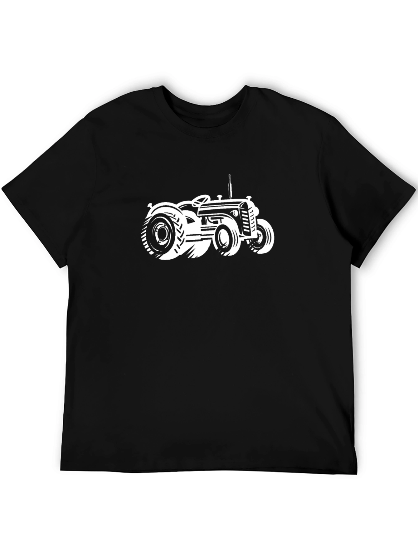 Classic Tractor Graphic Tee - Black Cotton