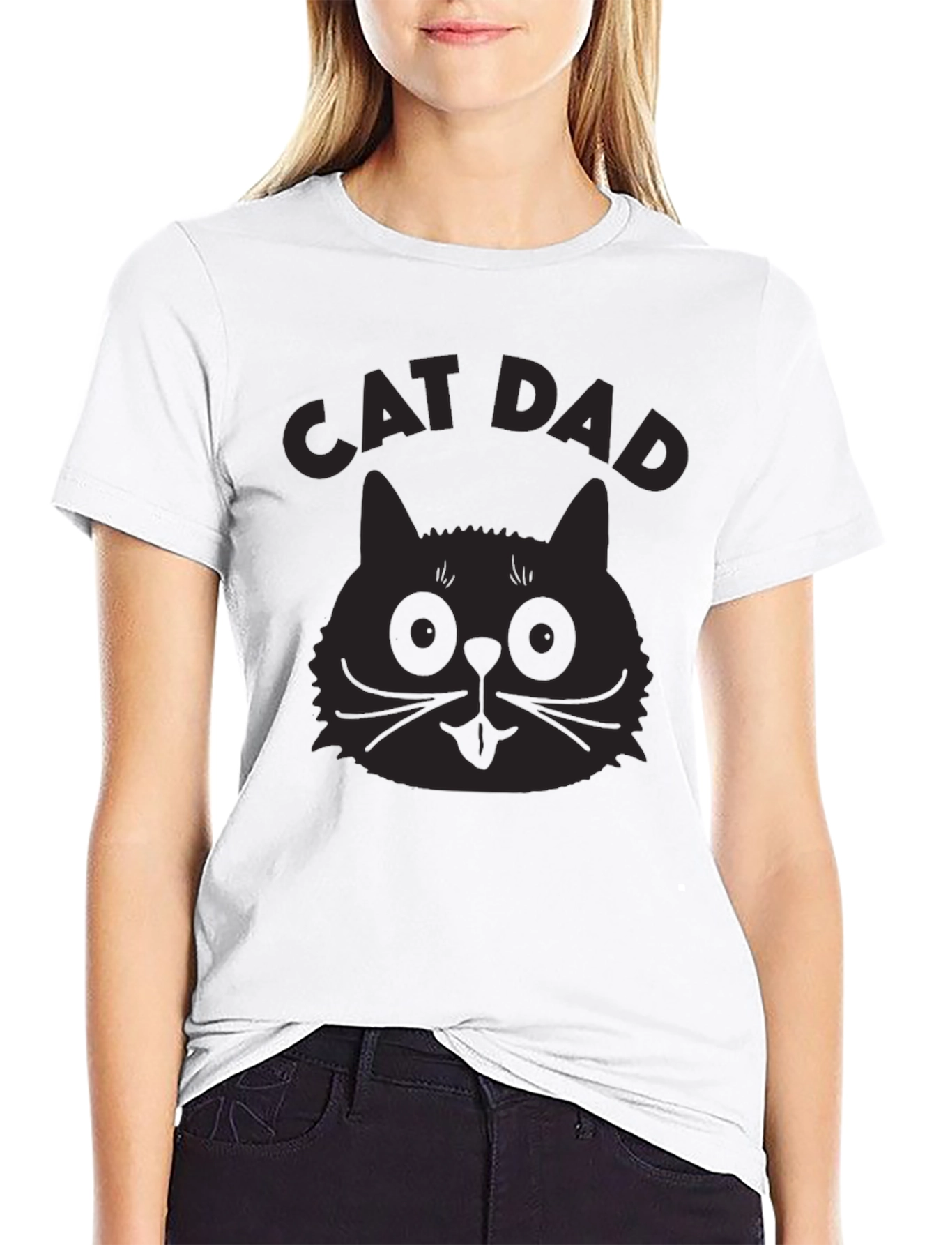 Cat Dad Graphic T-Shirt - Mens Black Tee