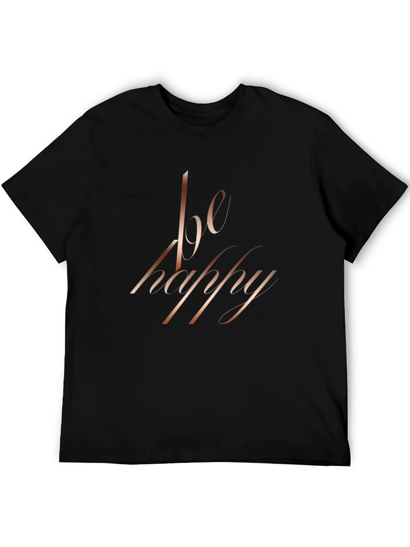 Be Happy Black Graphic Tee