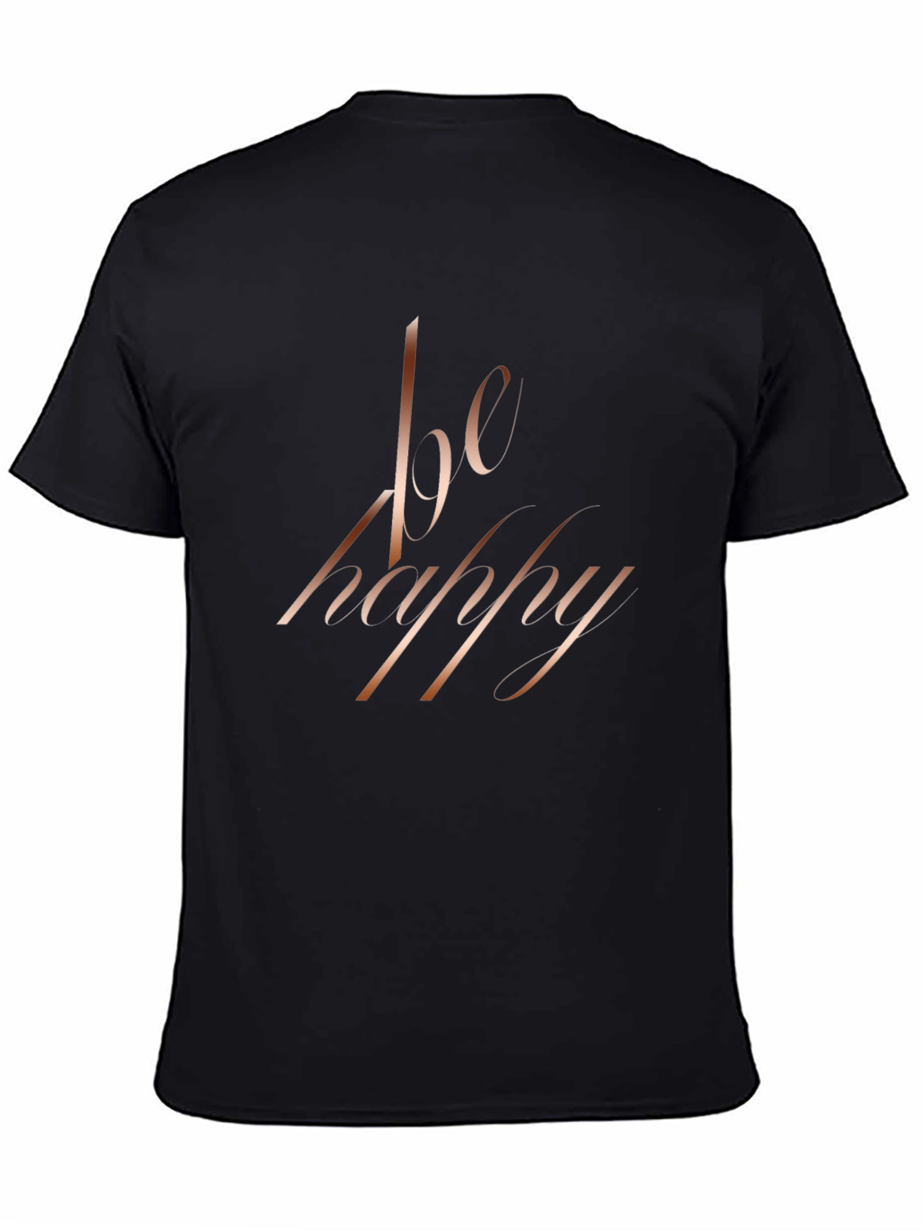 Be Happy Black Graphic Tee