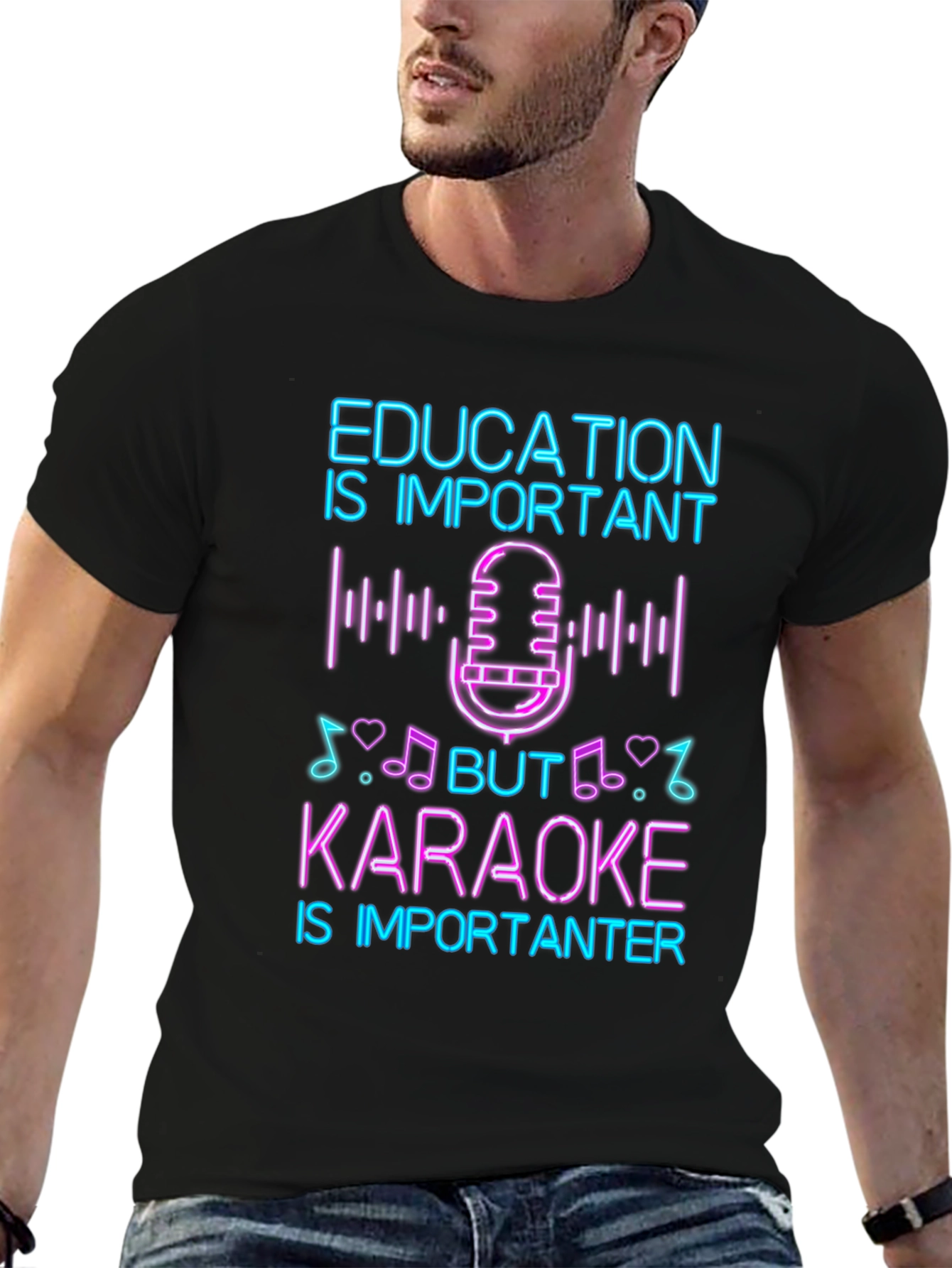 Education vs Karaoke T-Shirt