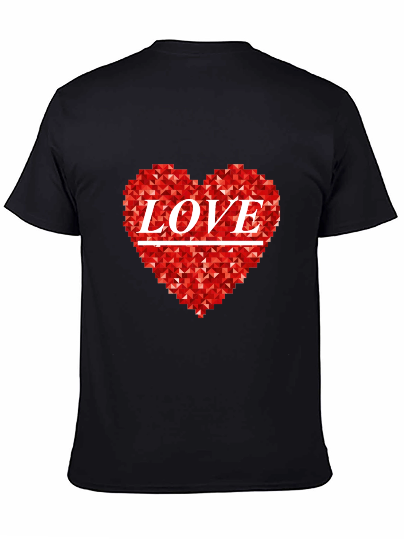 Love Heart Graphic Black T-Shirt