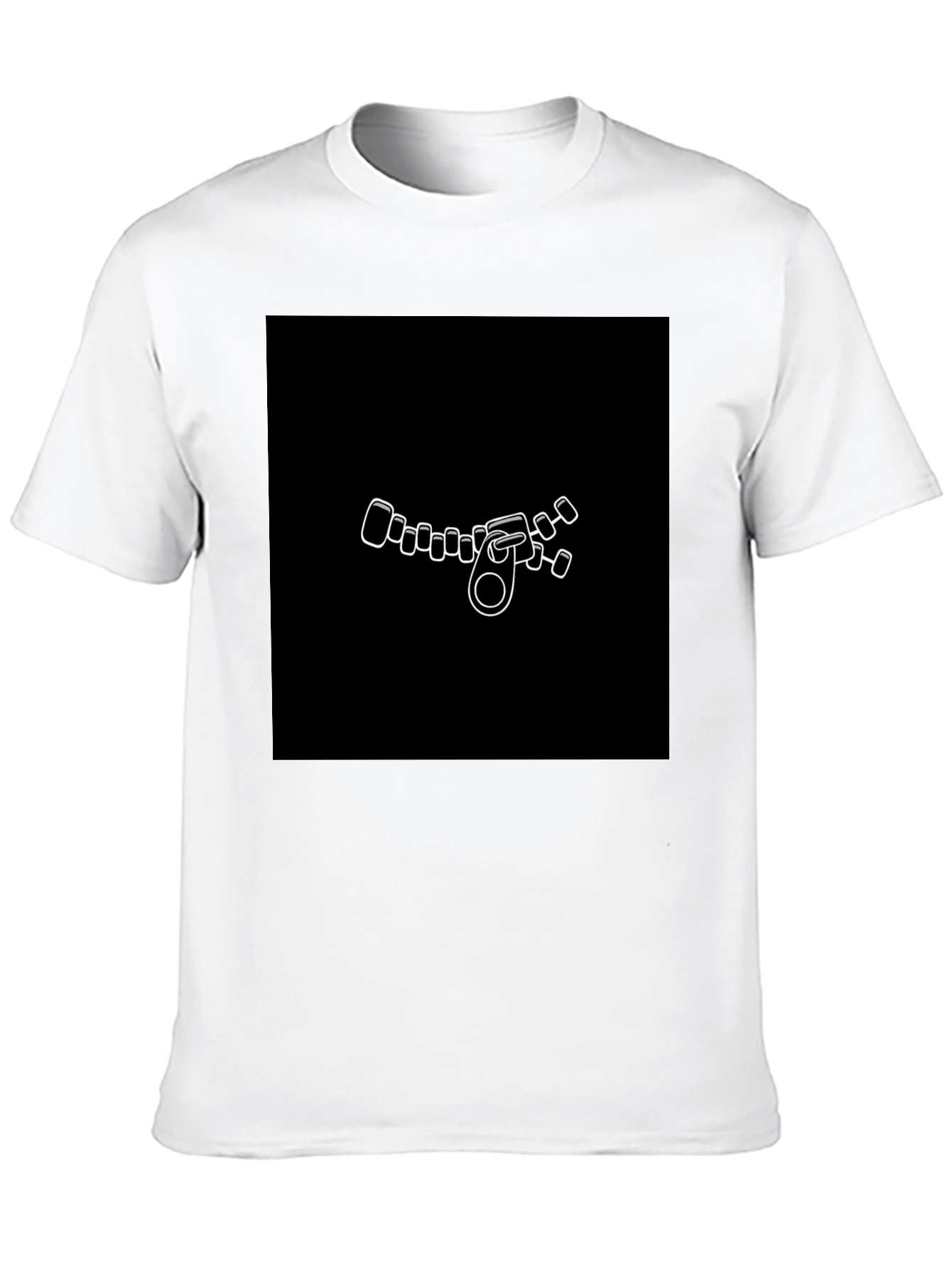 Unique Zipper Graphic Black T-Shirt