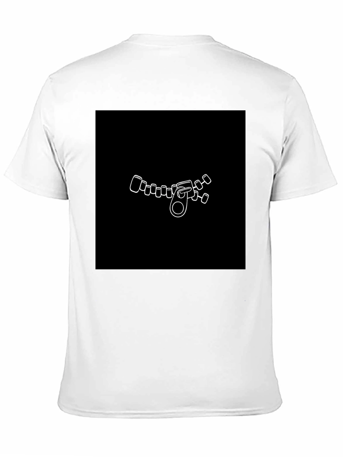 Unique Zipper Graphic Black T-Shirt
