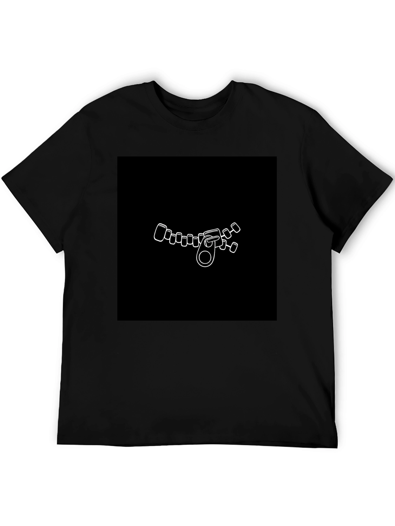 Unique Zipper Graphic Black T-Shirt