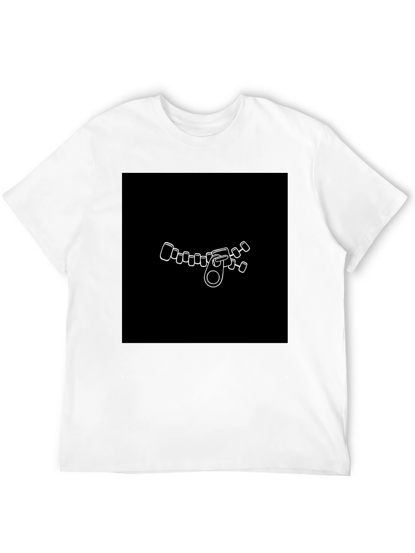Unique Zipper Graphic Black T-Shirt