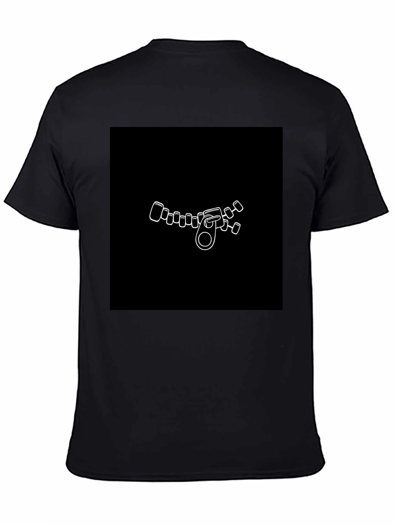 Unique Zipper Graphic Black T-Shirt