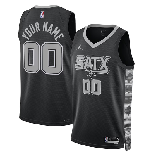 Men's San Antonio Spurs Black 2022/23 Swingman Custom Jerseys - Statement Edition