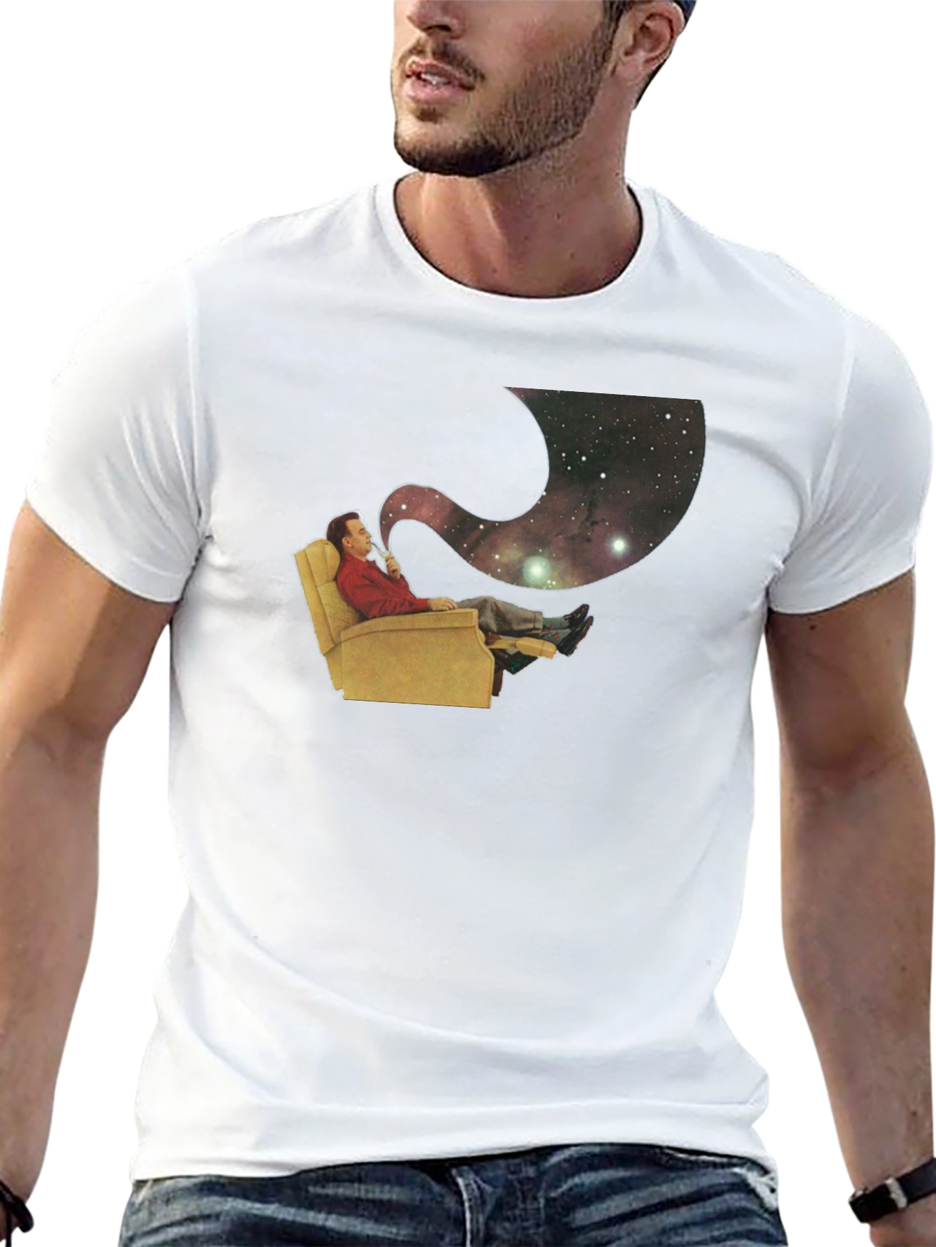 Cosmic Contemplation T-Shirt - Relax and Reflect