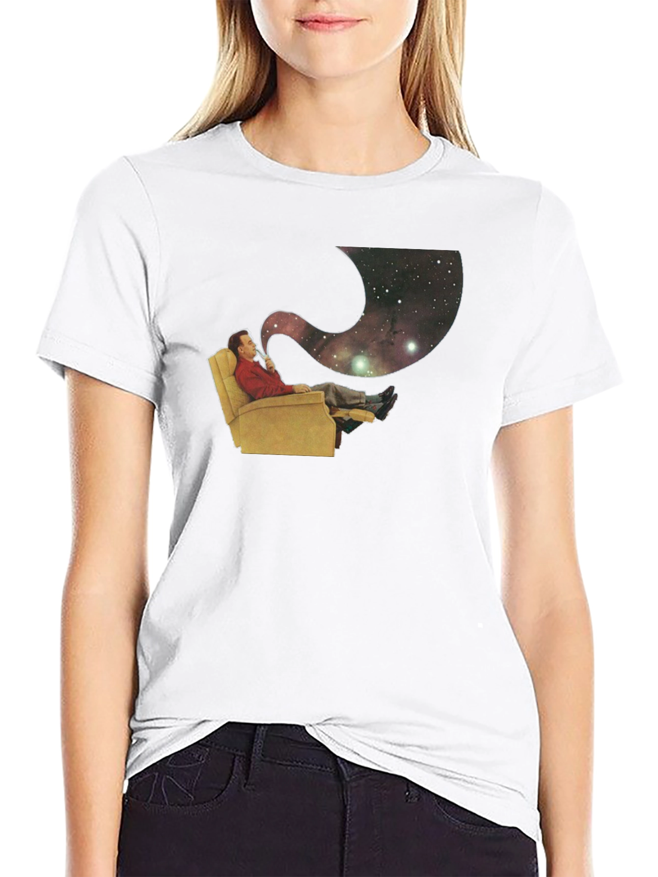 Cosmic Contemplation T-Shirt - Relax and Reflect