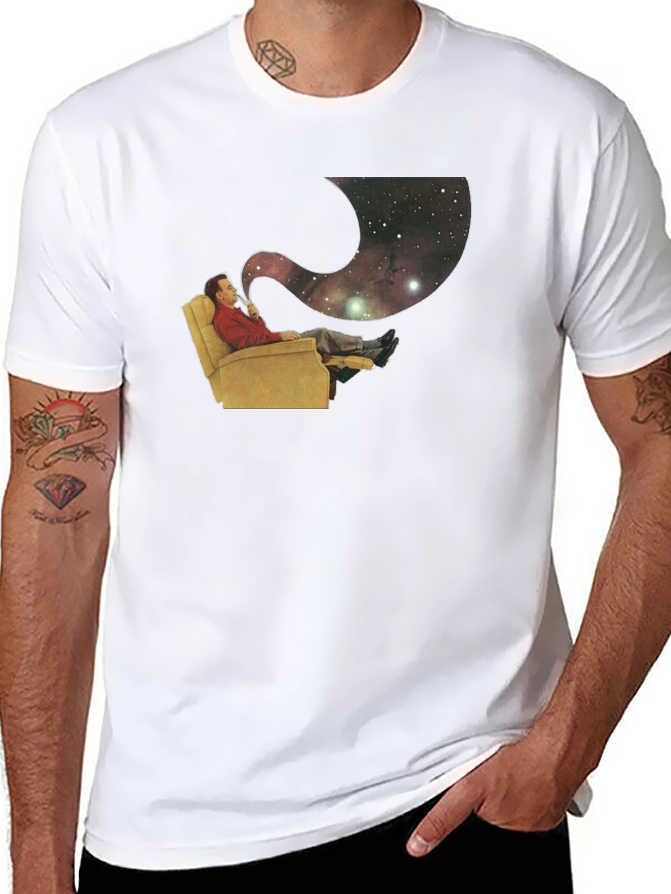 Cosmic Contemplation T-Shirt - Relax and Reflect