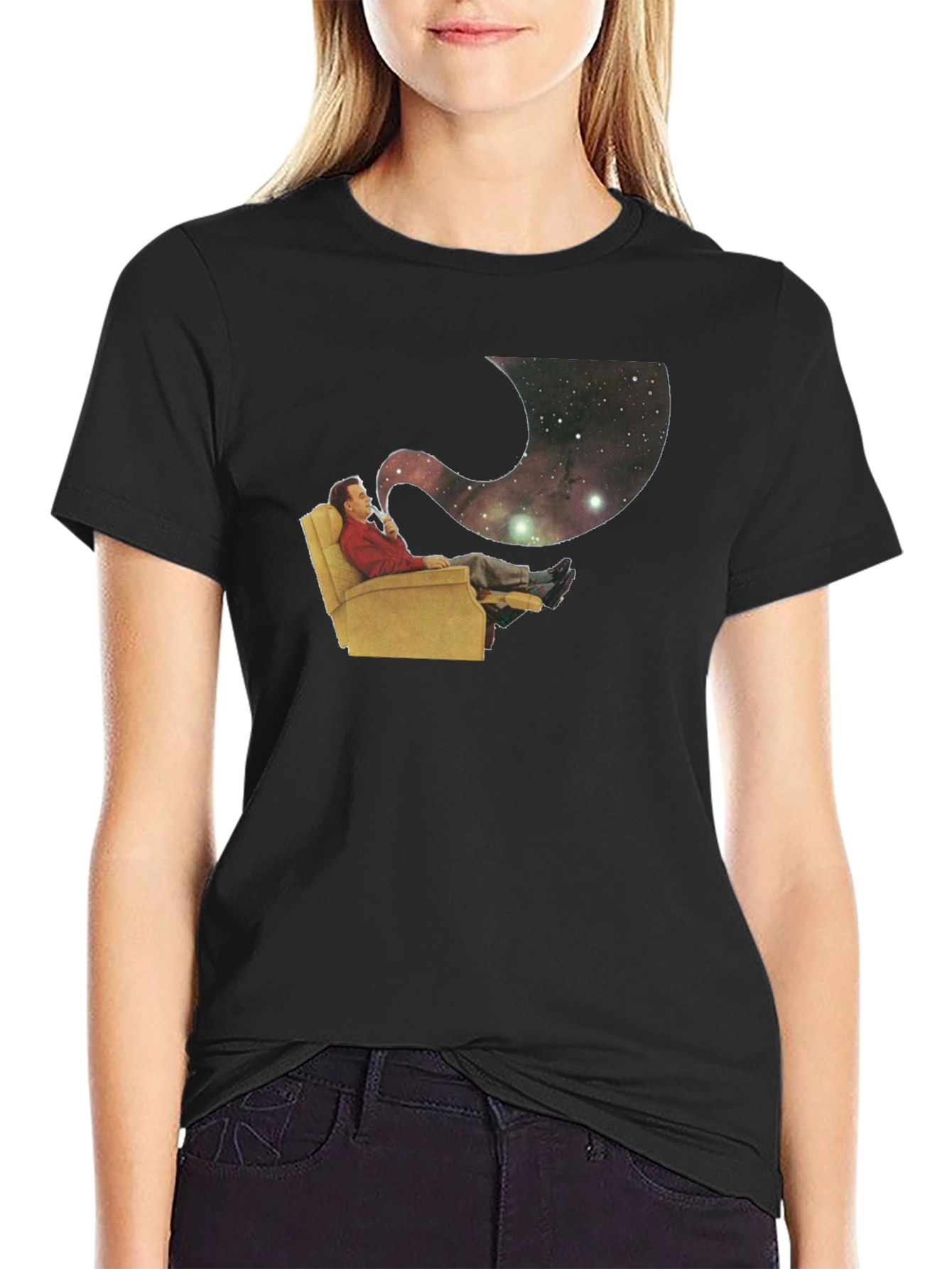 Cosmic Contemplation T-Shirt - Relax and Reflect