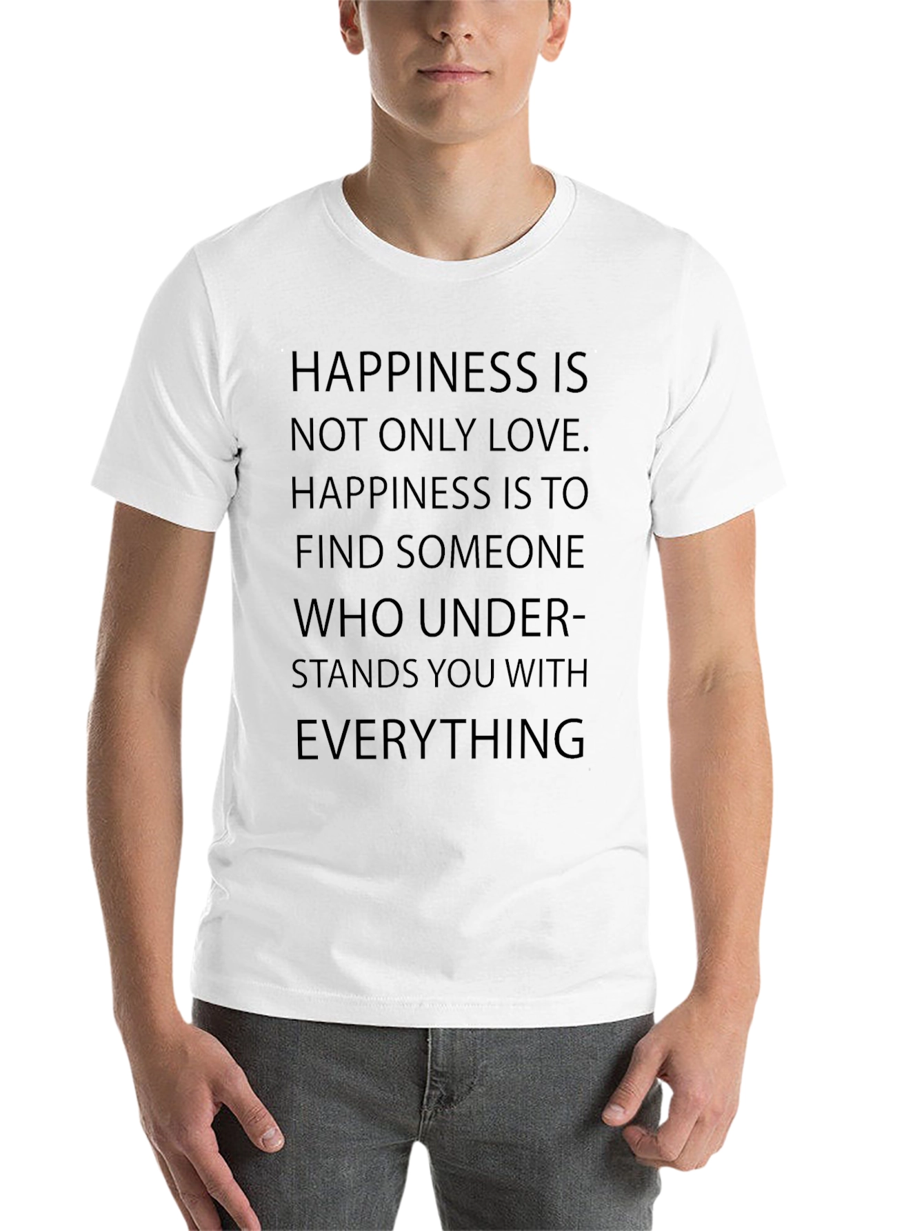 Happiness Quote Graphic T-Shirt - Mens