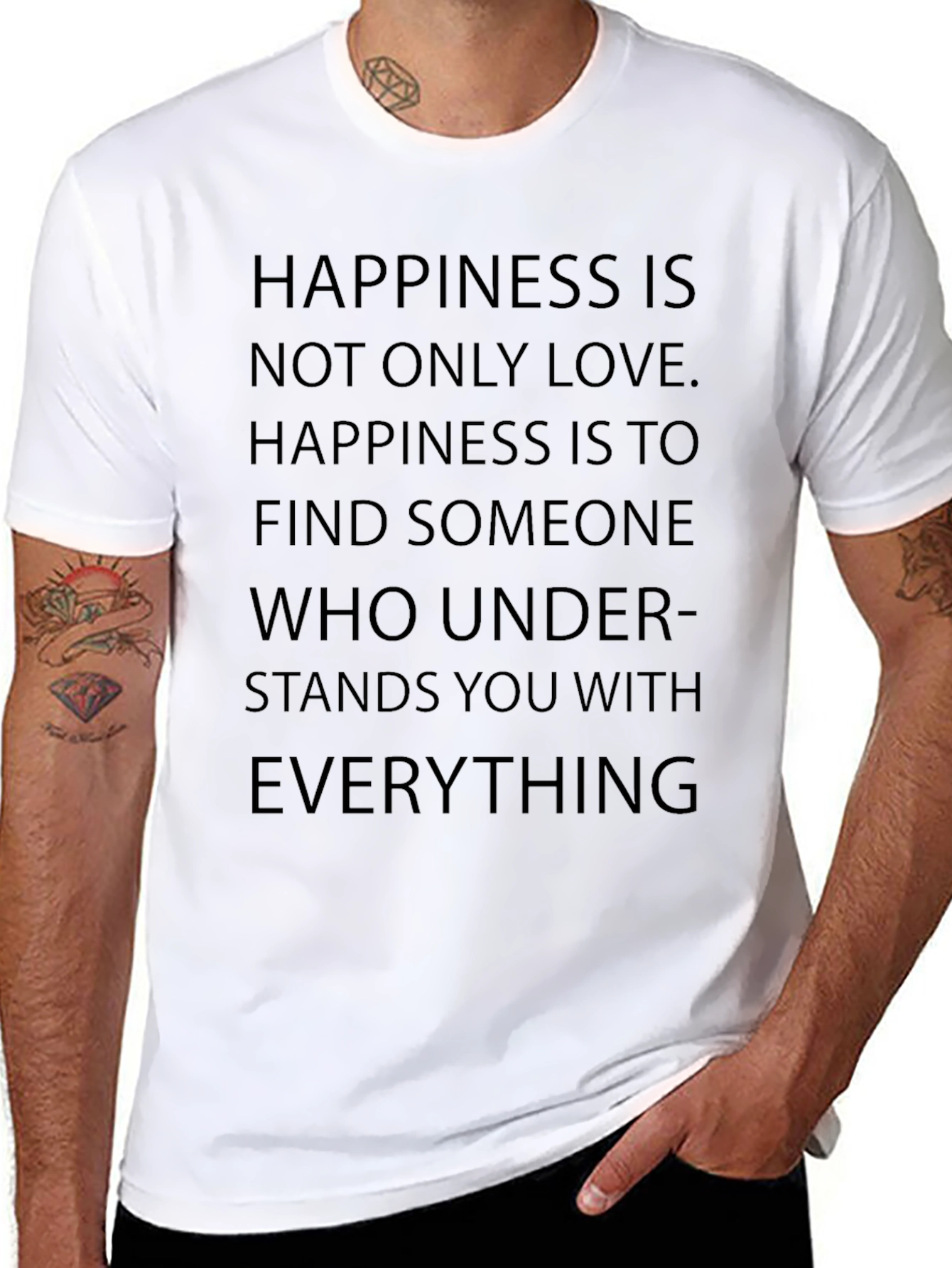 Happiness Quote Graphic T-Shirt - Mens